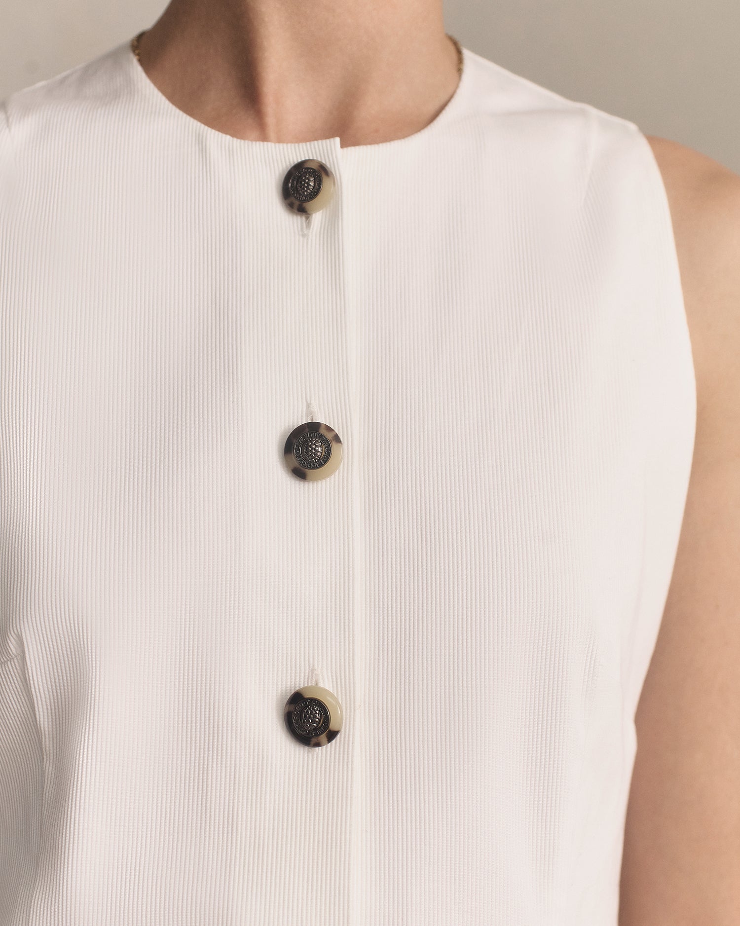 Christy Dress - White Rib