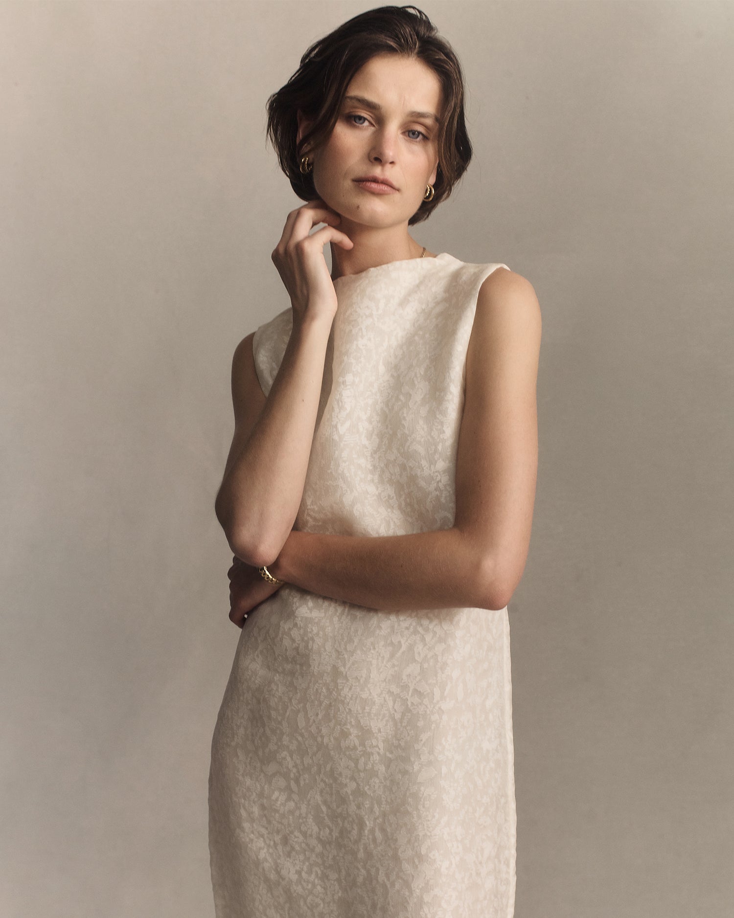 Mara Boat Neck Maxi Dress - Cloud