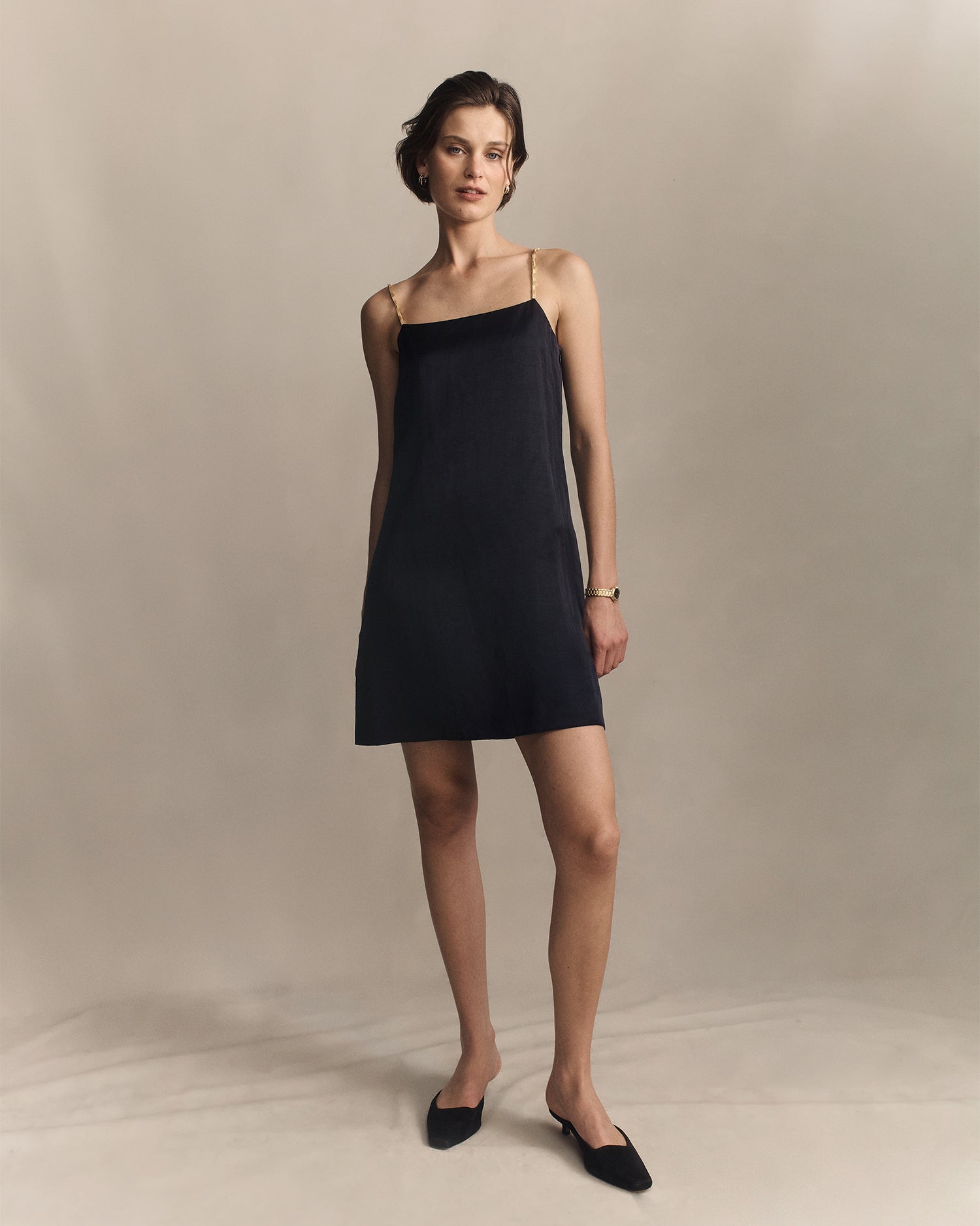 Helena Beaded Mini Dress - Navy