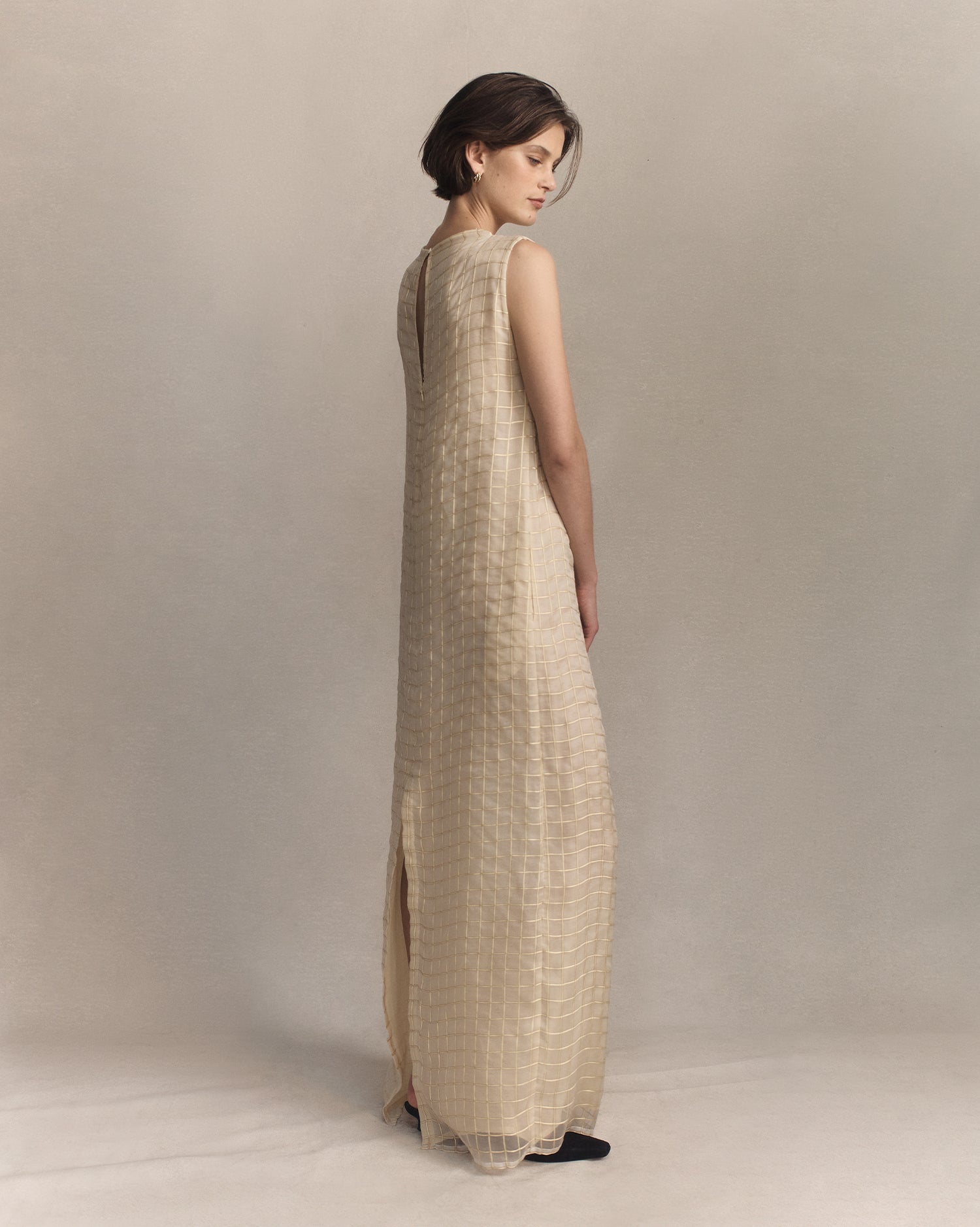 Tia Dress - Gold Check