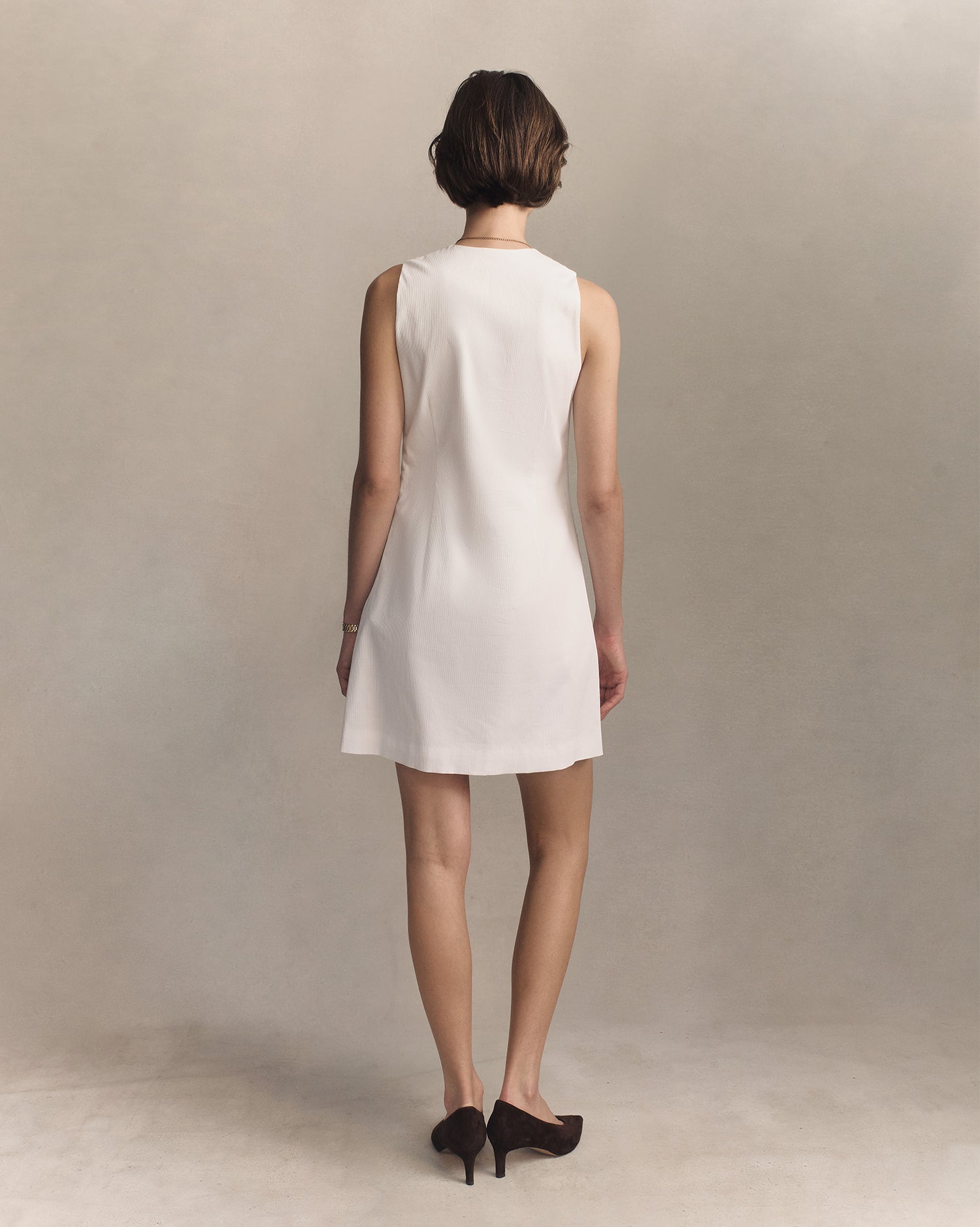 Christy Dress - White Rib