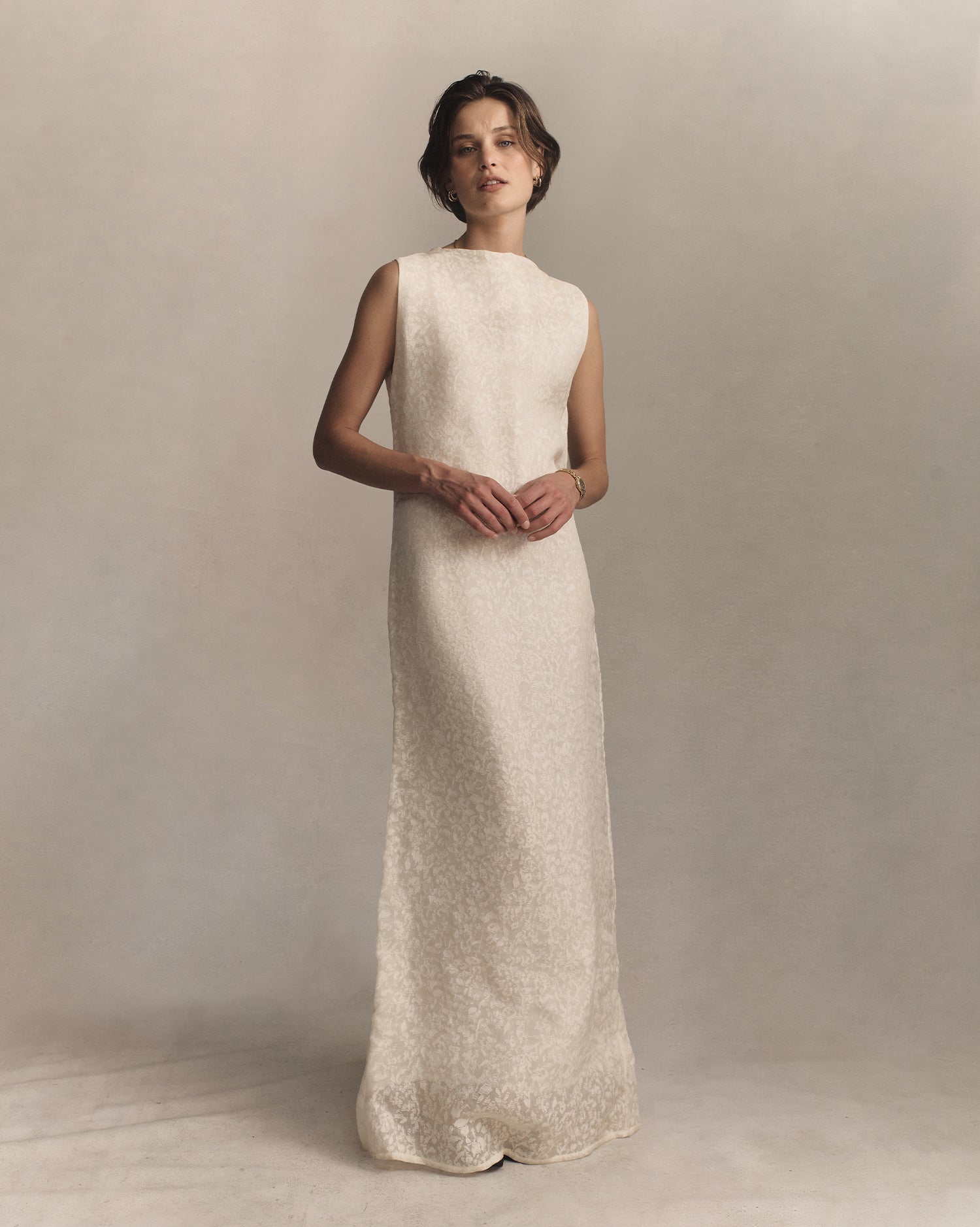 Mara Boat Neck Maxi Dress - Cloud