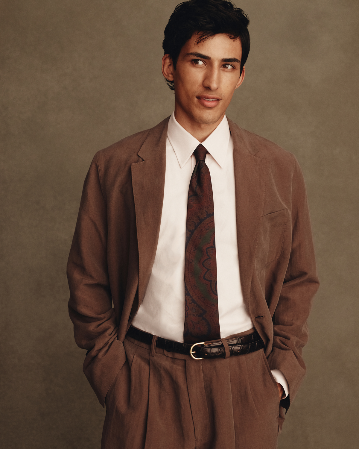 Slack Jacket - Chocolate Silk Linen