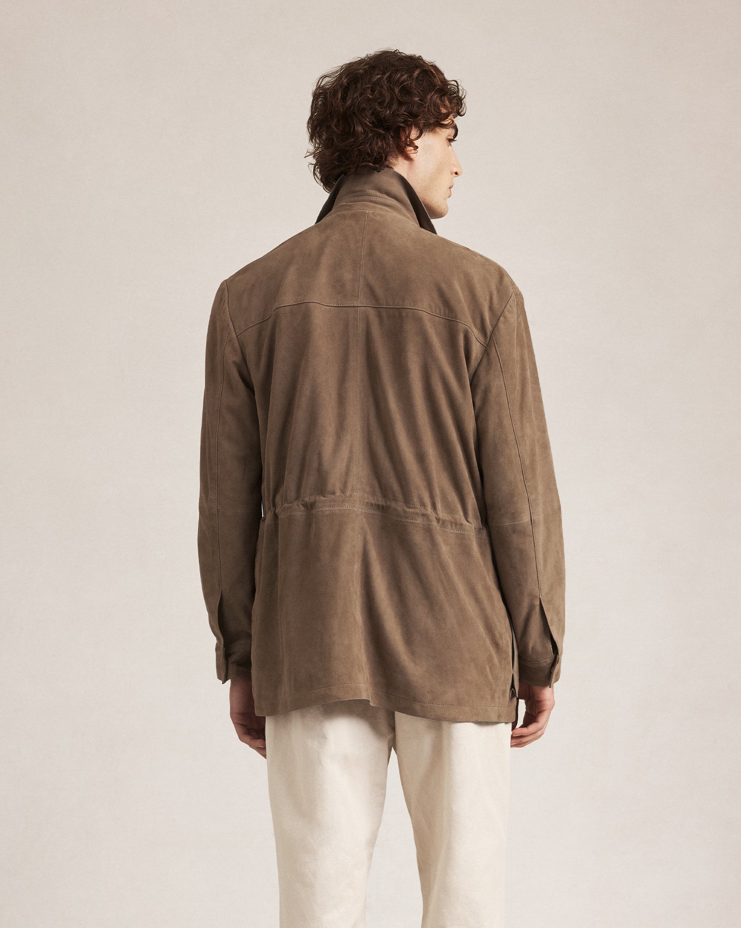Suede Field Jacket - Taupe