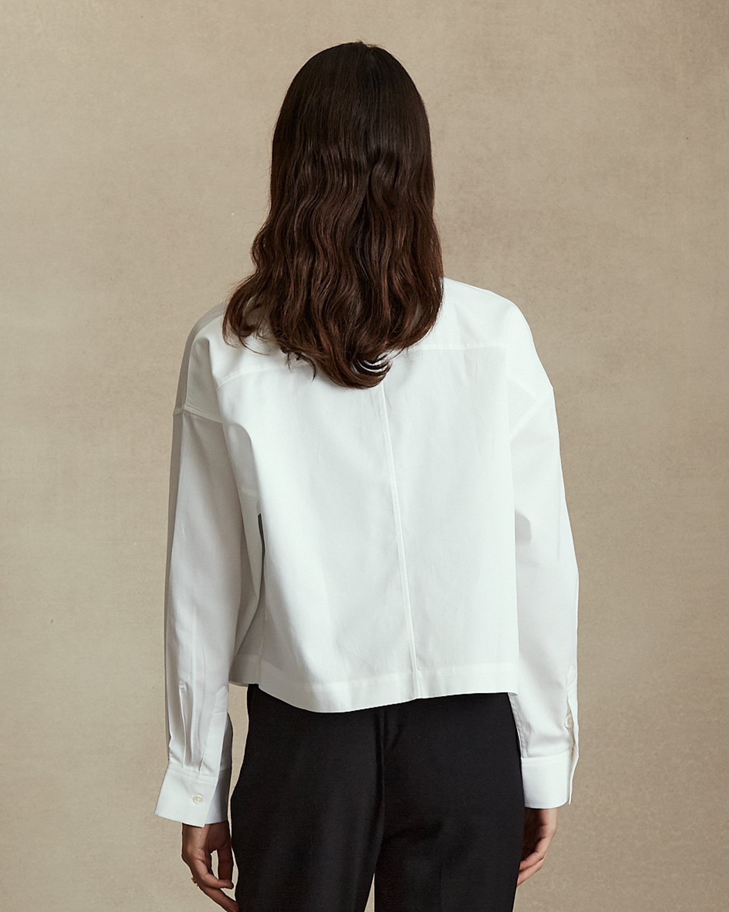 Nina Cropped Shirt - White Pique