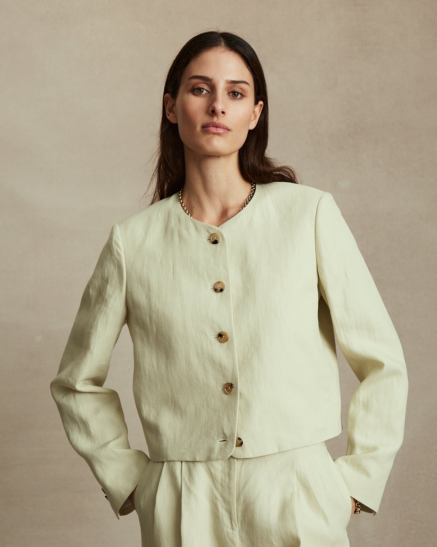 New Corta Jacket - Beige Linen