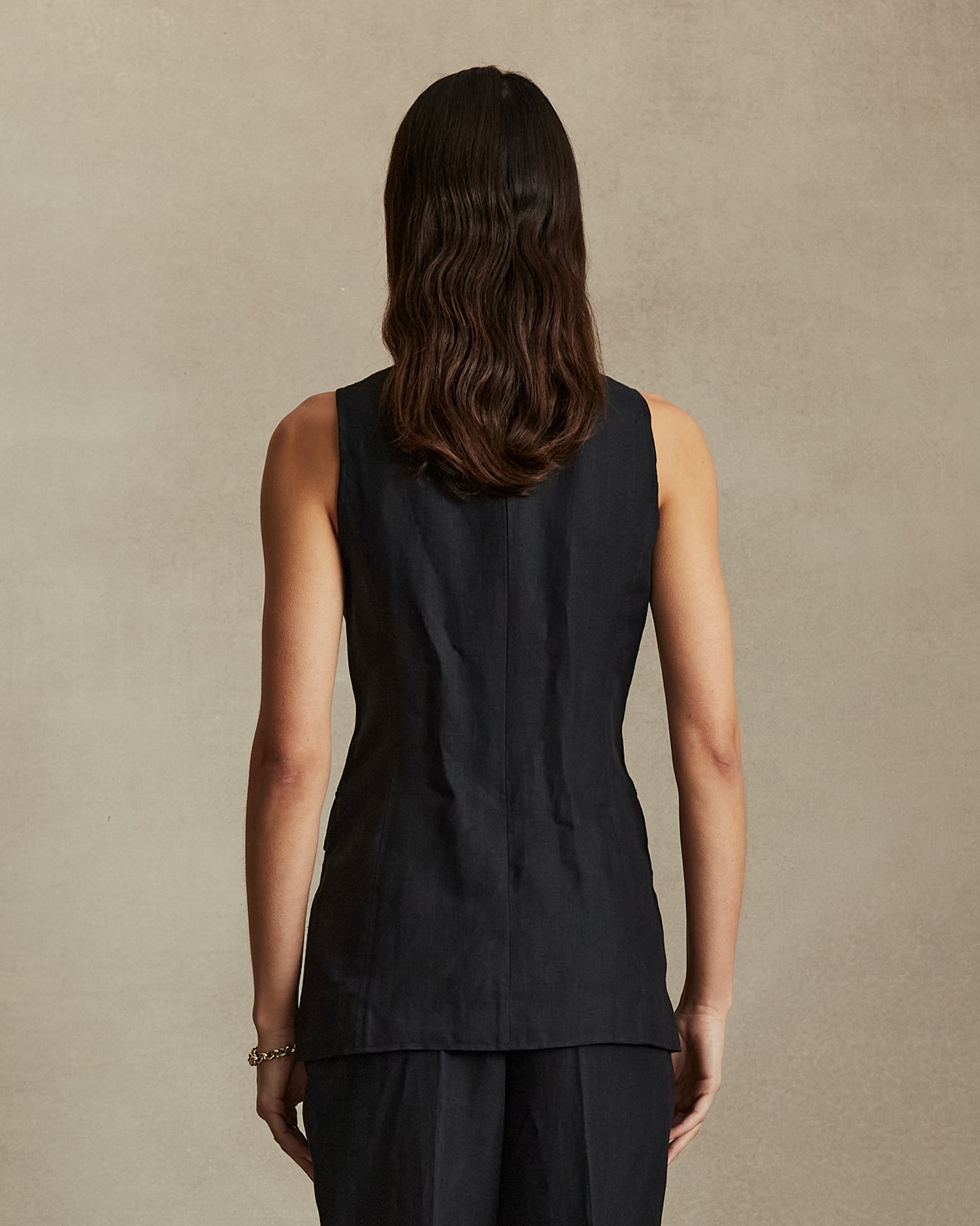 Evalin Top Black Herringbone