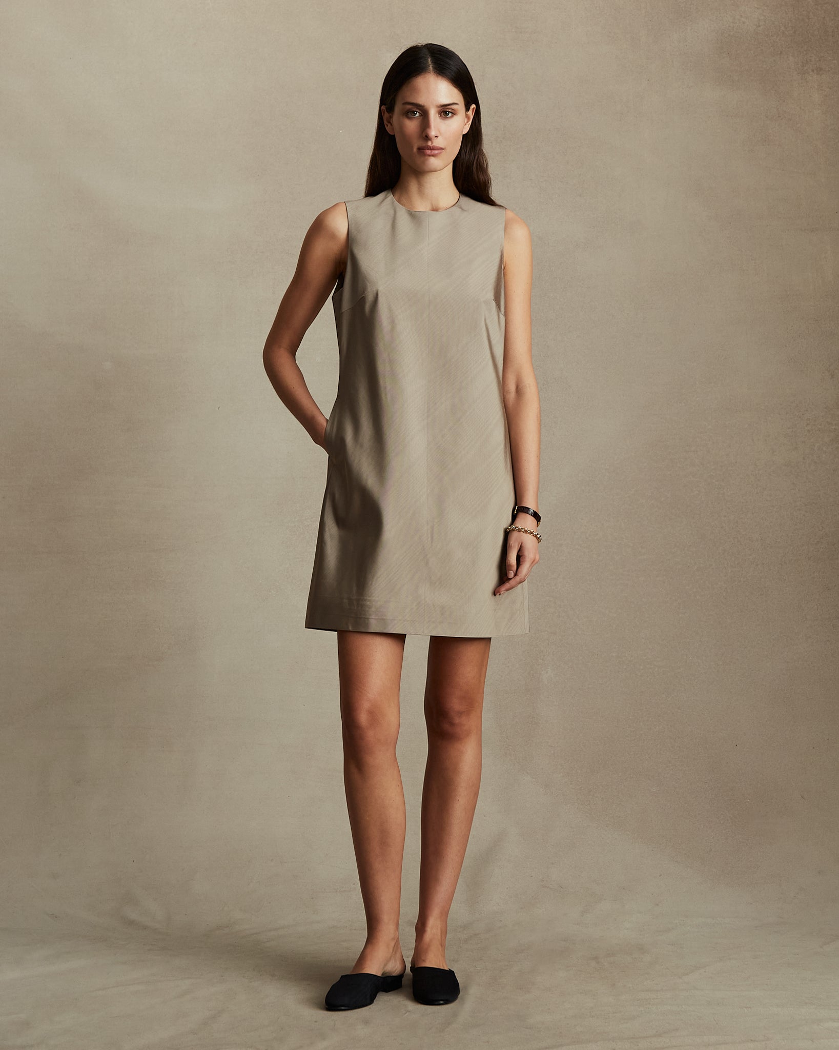 Chelsea Dress - Taupe Moire