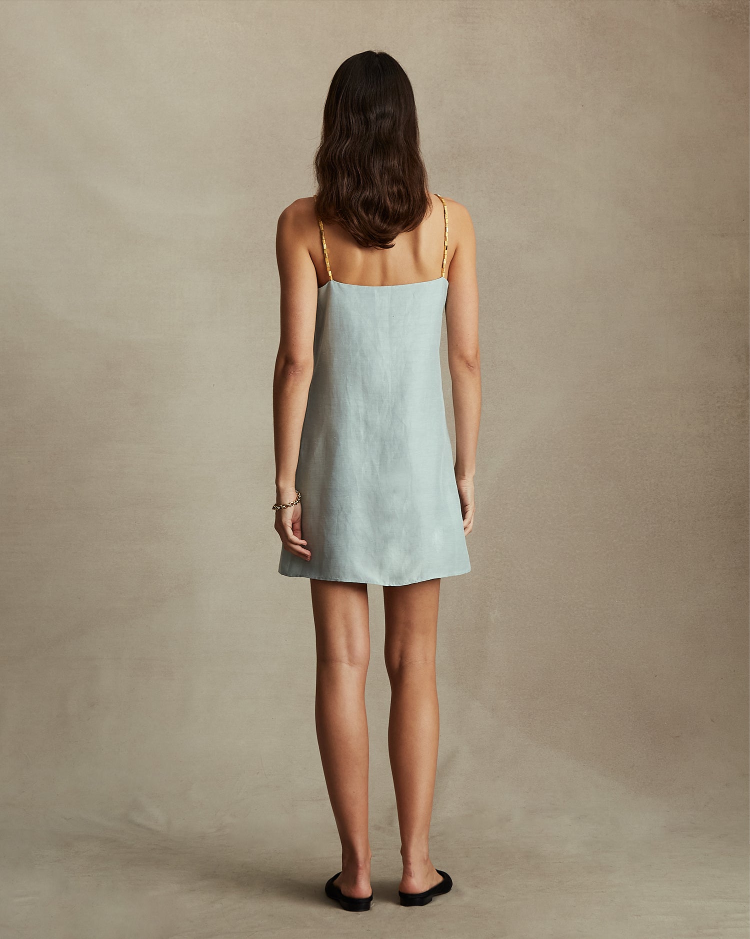 Helena Beaded Mini Dress - Dusty Blue