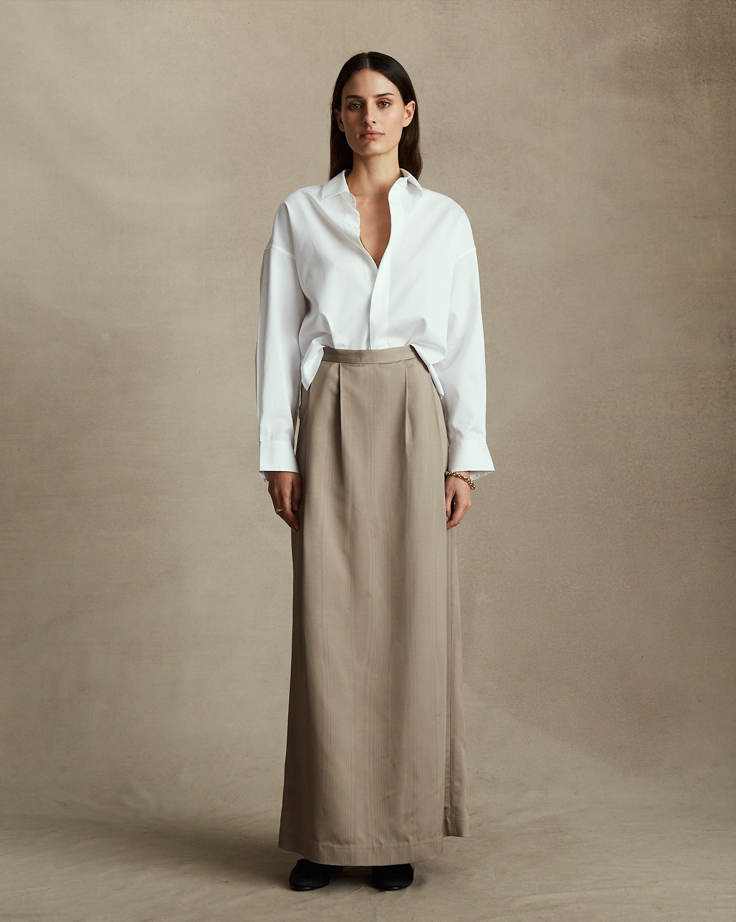 Nina Cropped Shirt - White Pique