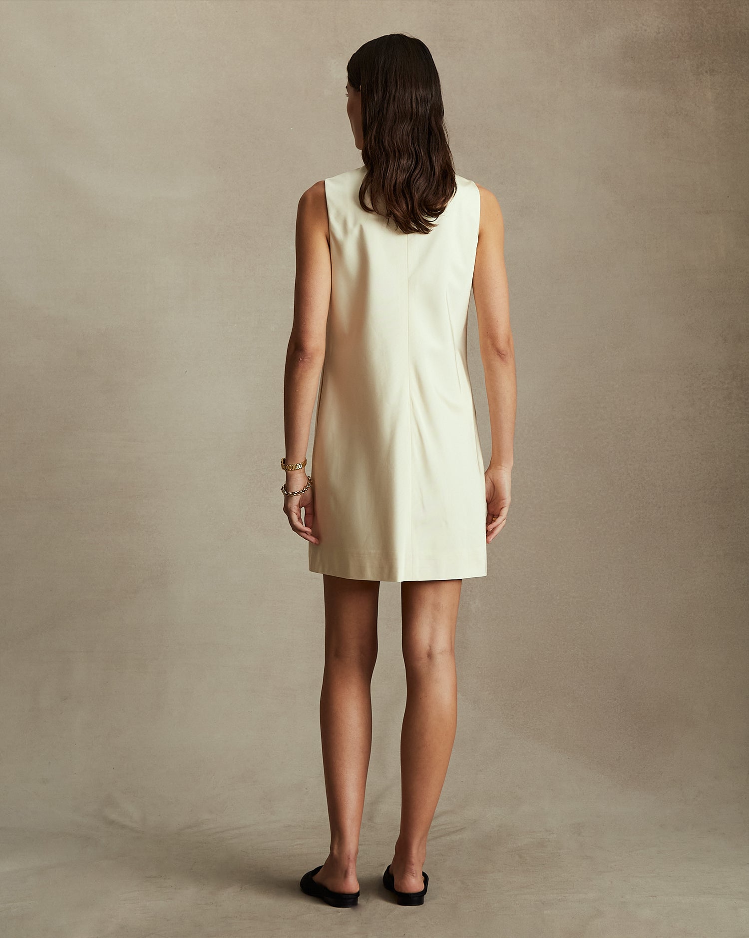 Chelsea Dress - Antique White Moire