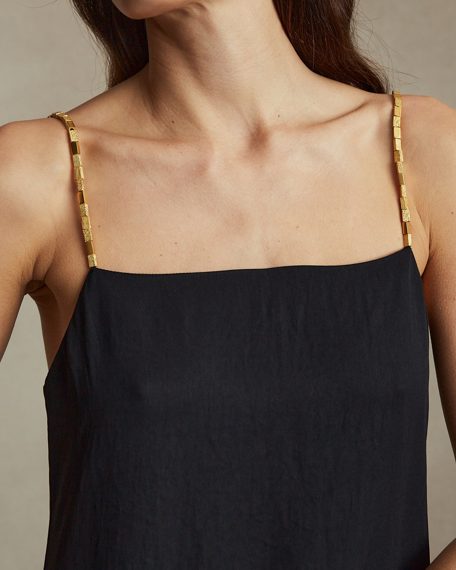 Helena Beaded Camisole Dress - Black