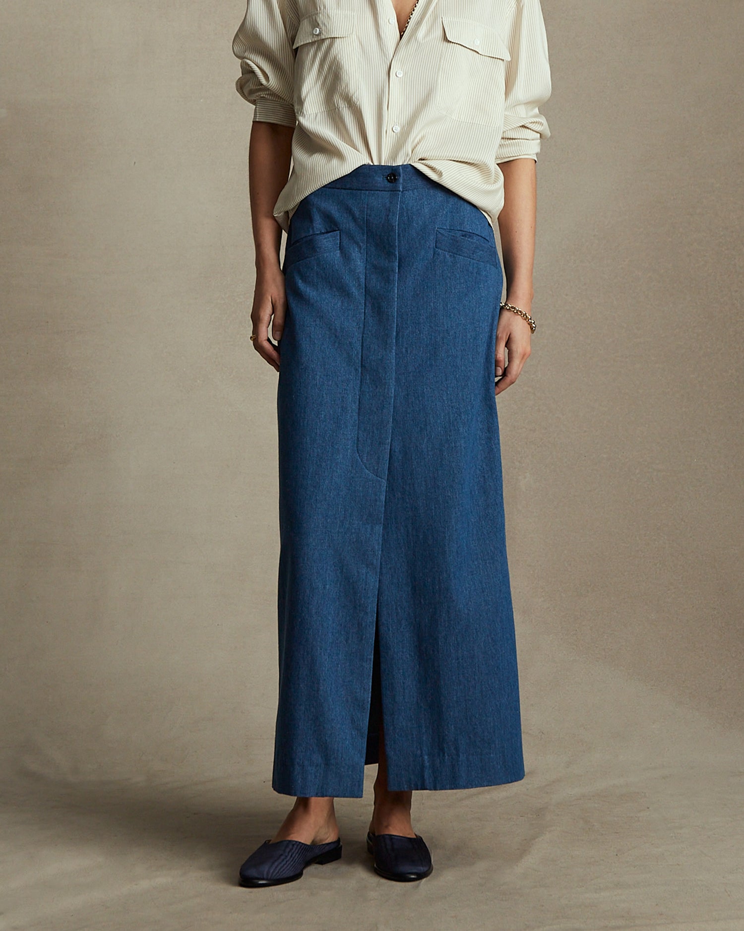 Olivia Denim Maxi Skirt