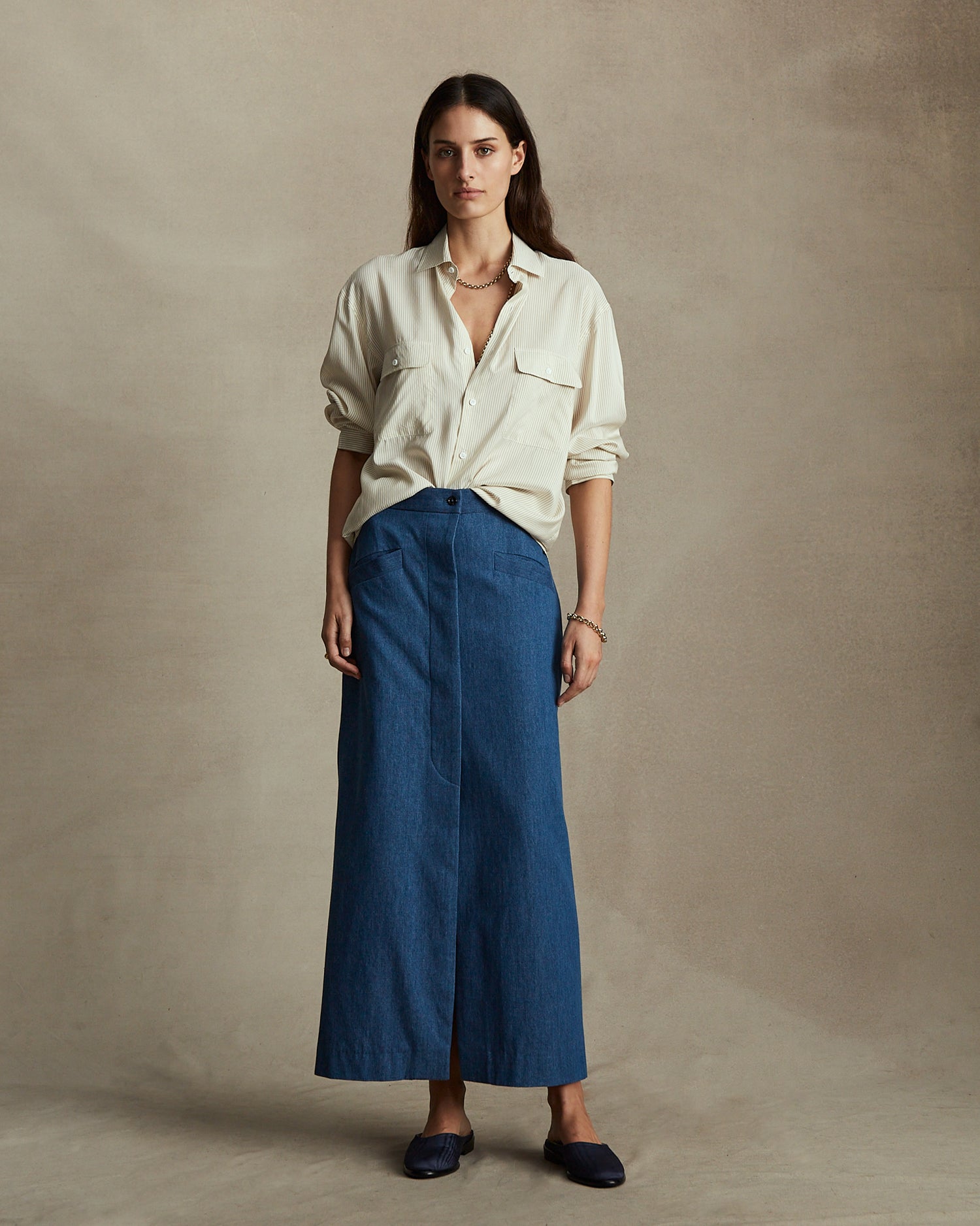 Olivia Denim Maxi Skirt