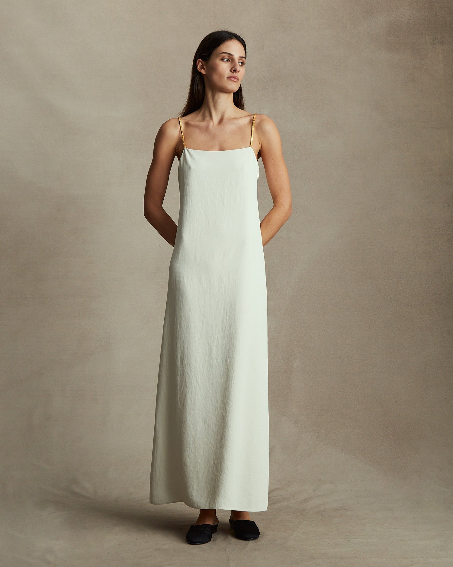 Helena Beaded Camisole Dress - Cream