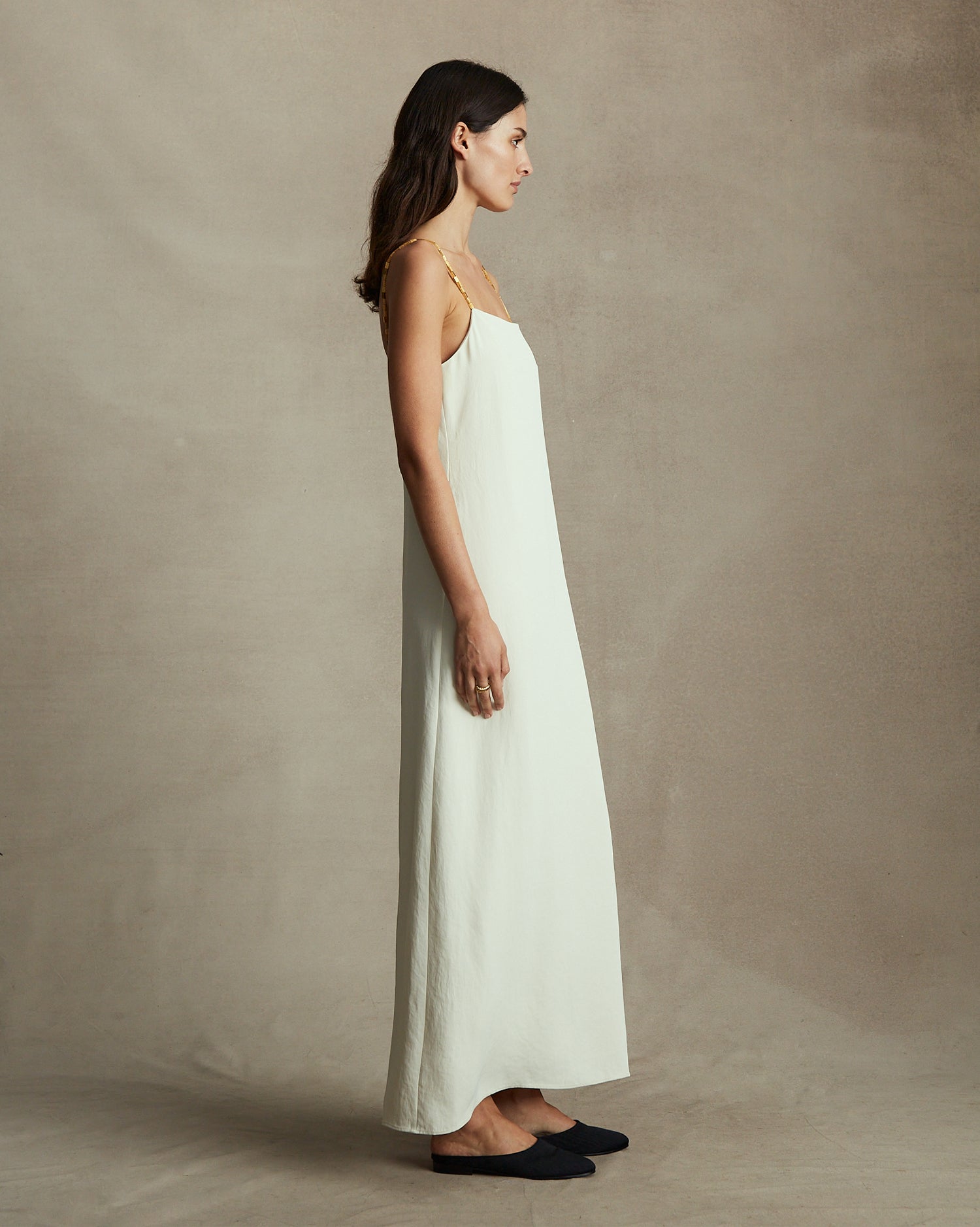 Helena Beaded Camisole Dress - Cream