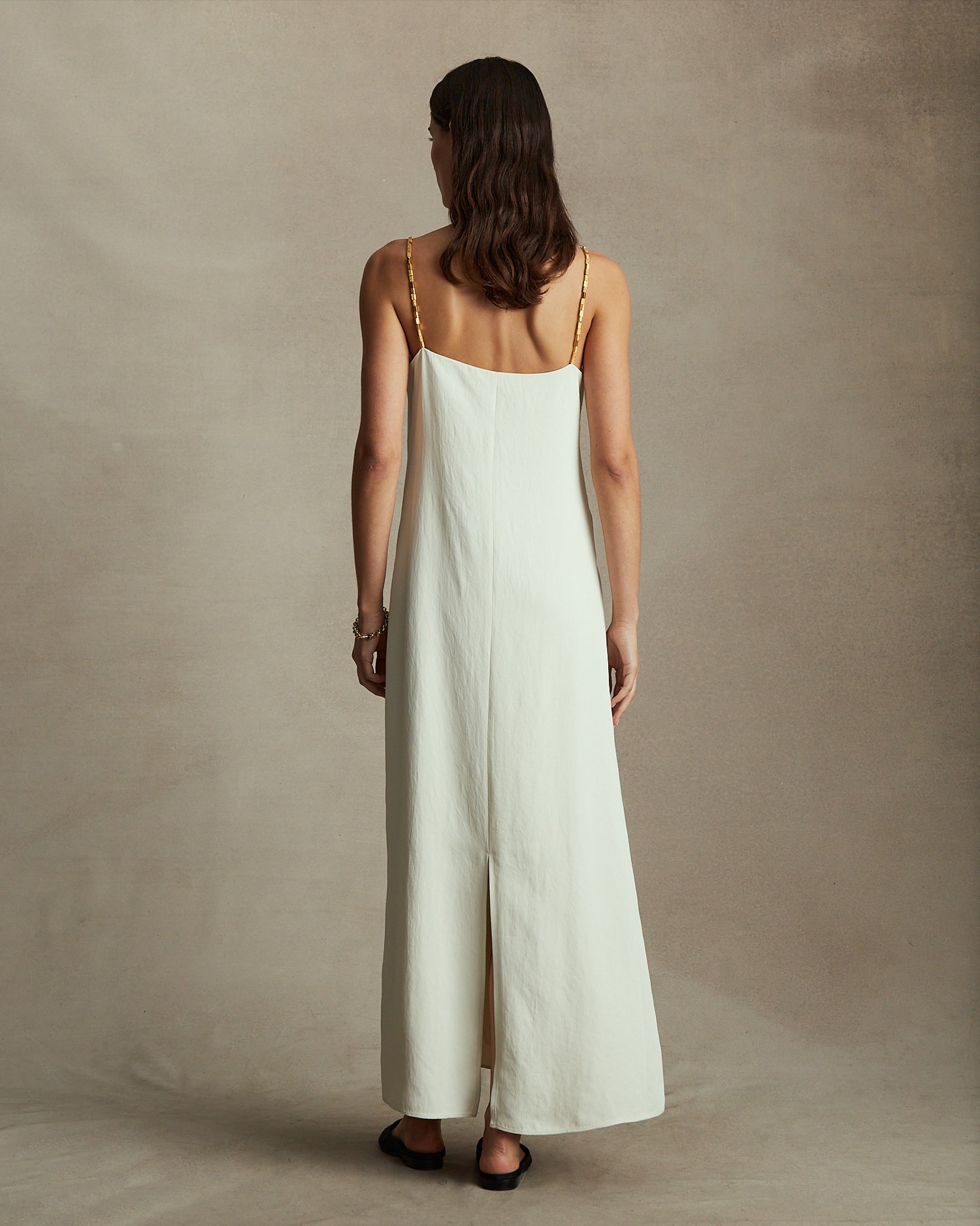 Helena Beaded Camisole Dress - Cream