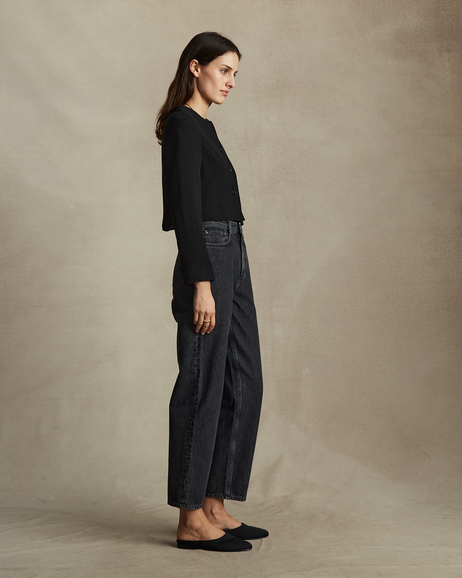 Black Crepe Corta Jacket