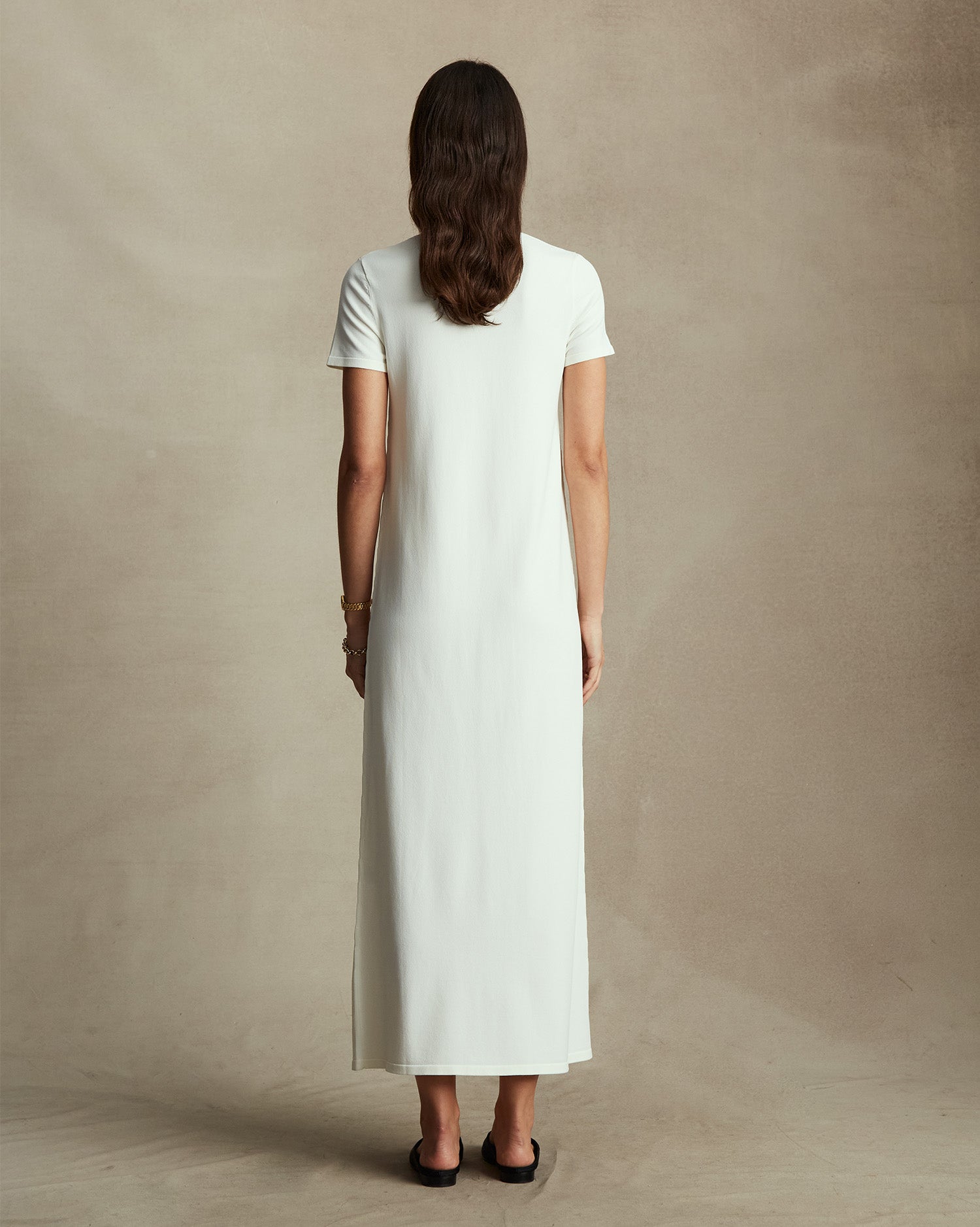 Crepe Knit Tee Dress - Off White