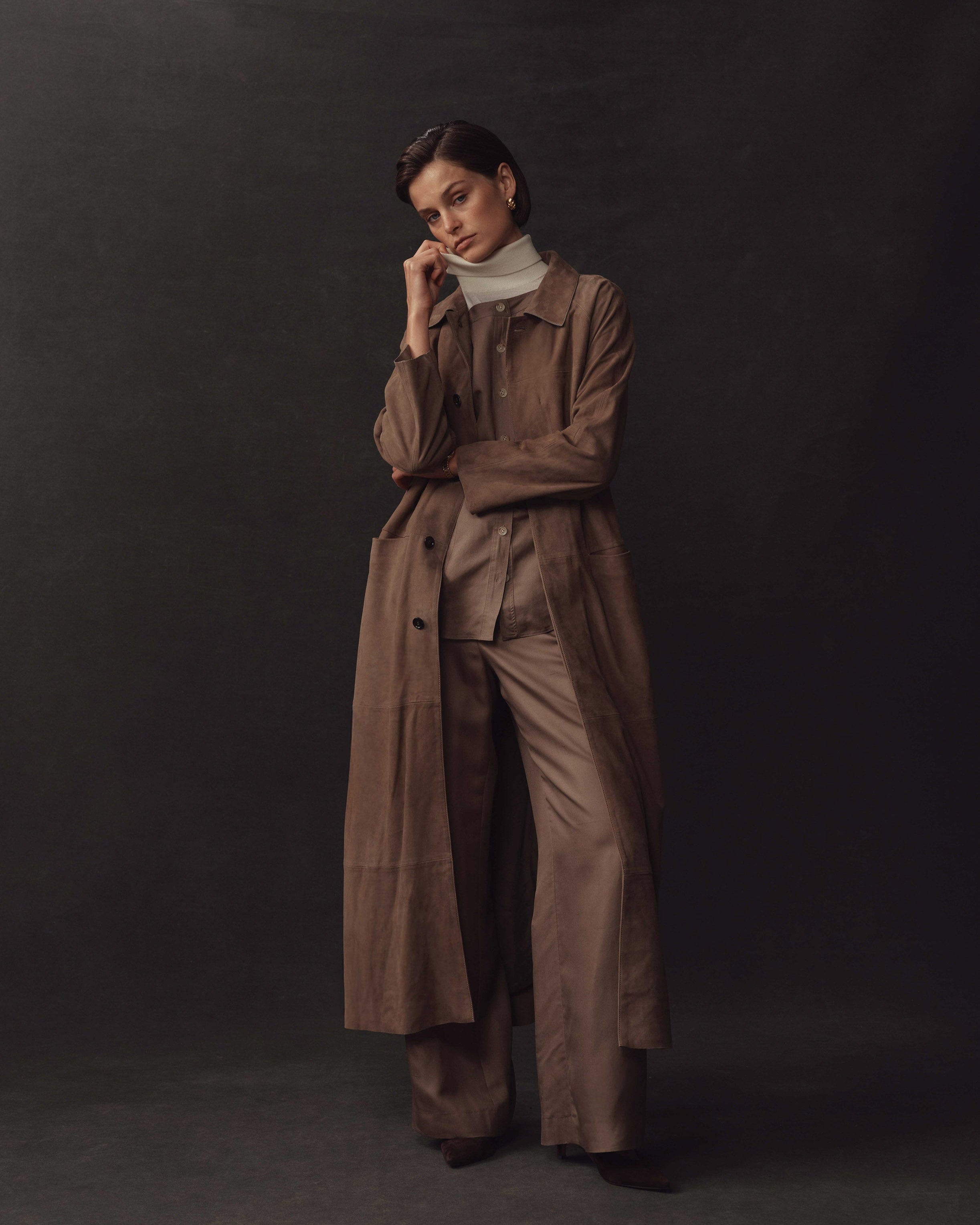Sofia Trouser - Taupe Dupioni