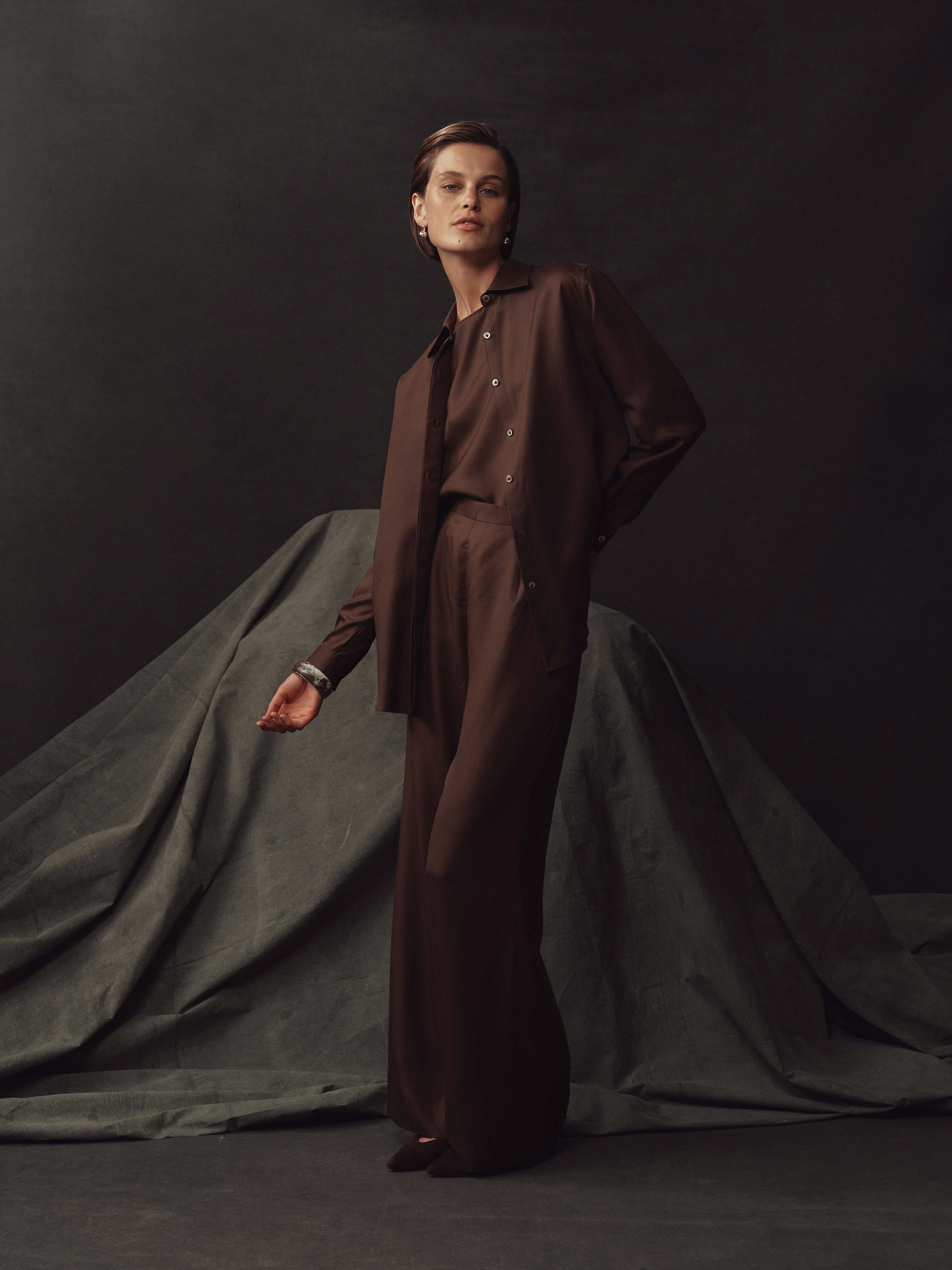 Classic Shirt - Chocolate Dupioni