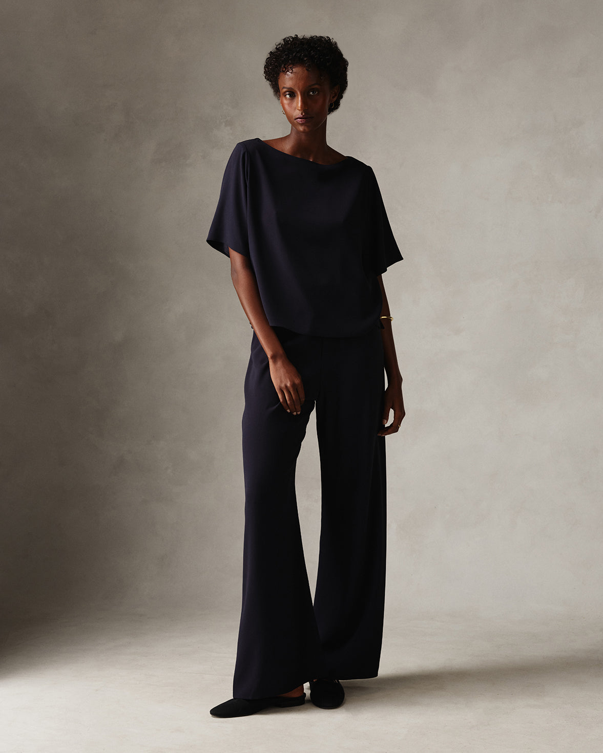 Boat Neck Top - Navy