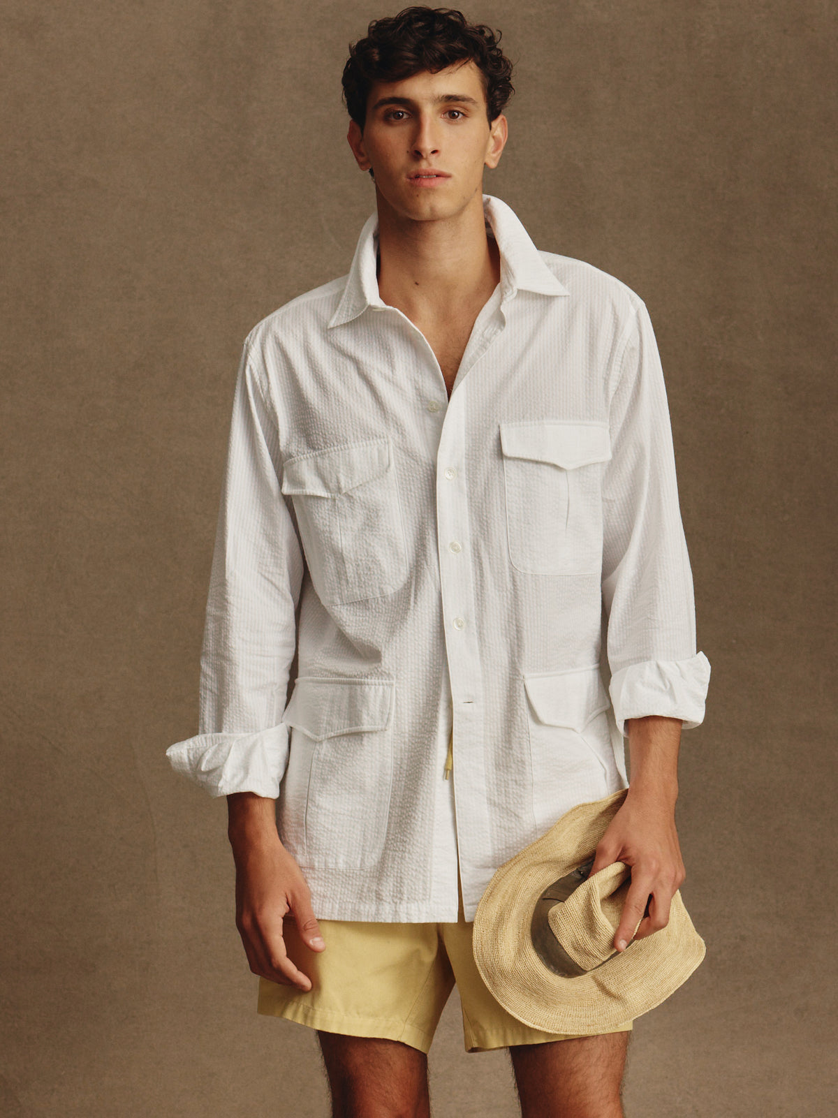 Lamu Shirt - White Seersucker