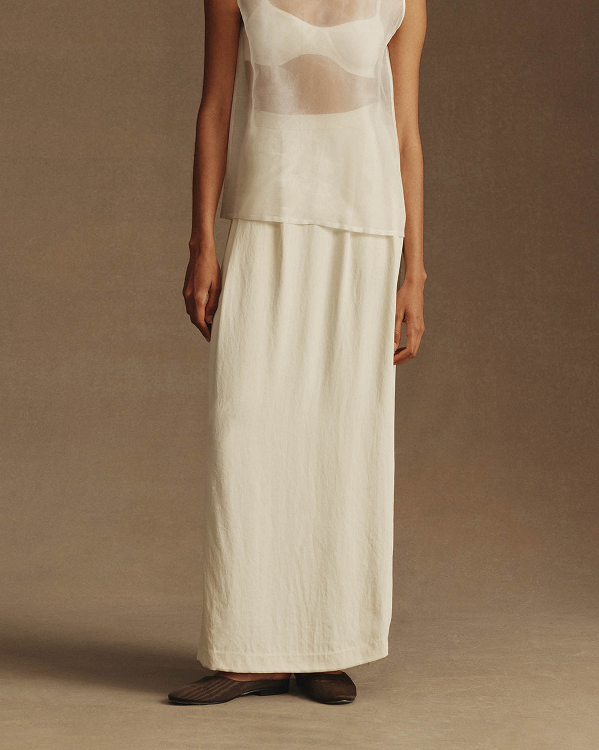 Helena Straight Skirt - Cream