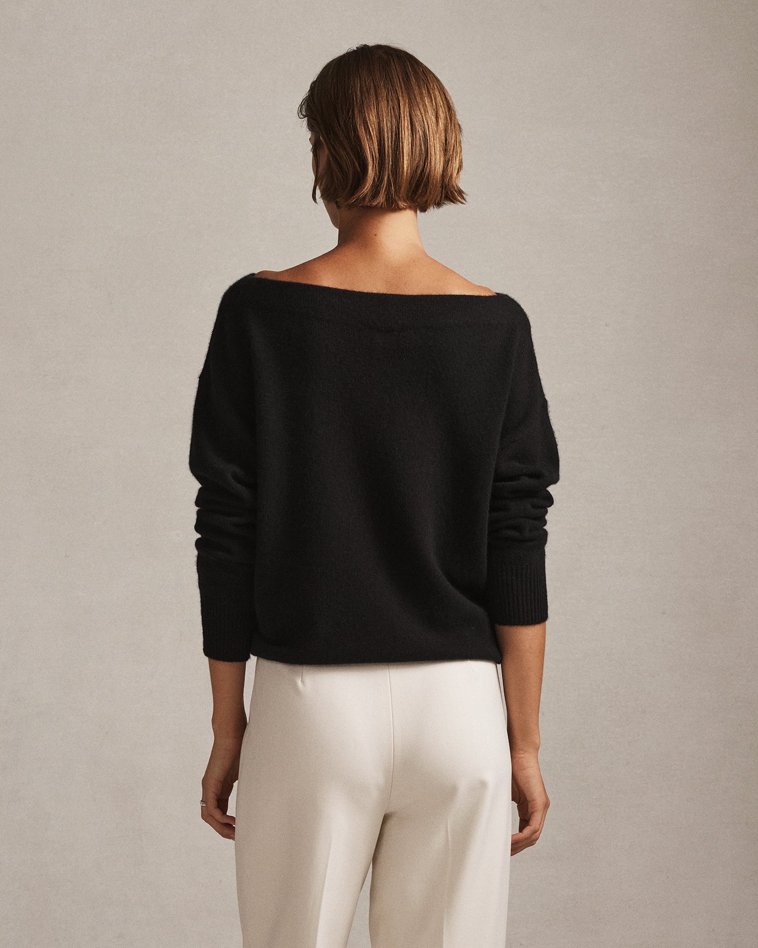 Amélie Boat Neck Sweater - Black