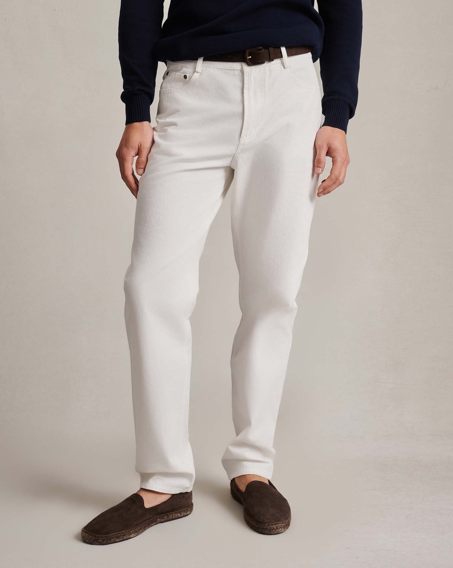 Five Pocket Canvas Trouser - White