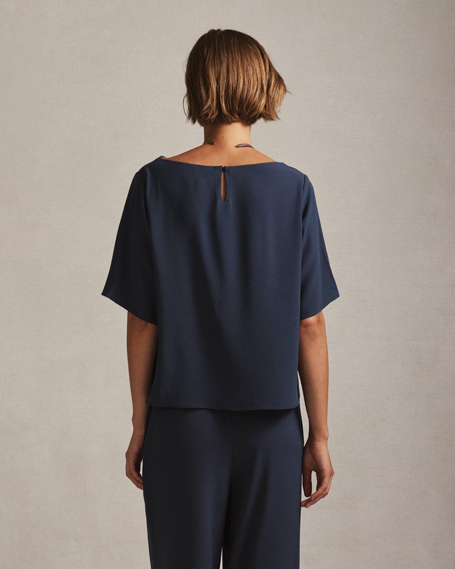 Boat Neck Top - Oily Blue