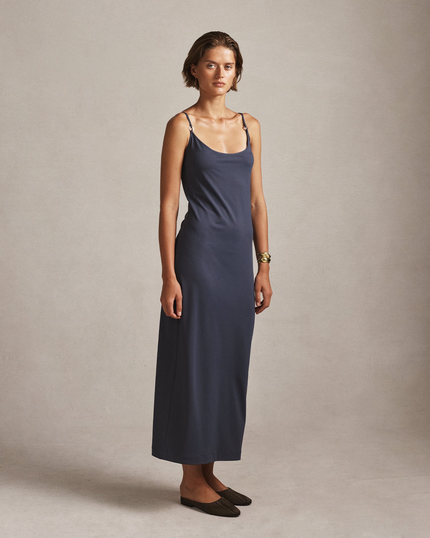 Caroline Slip Dress - Oily Blue