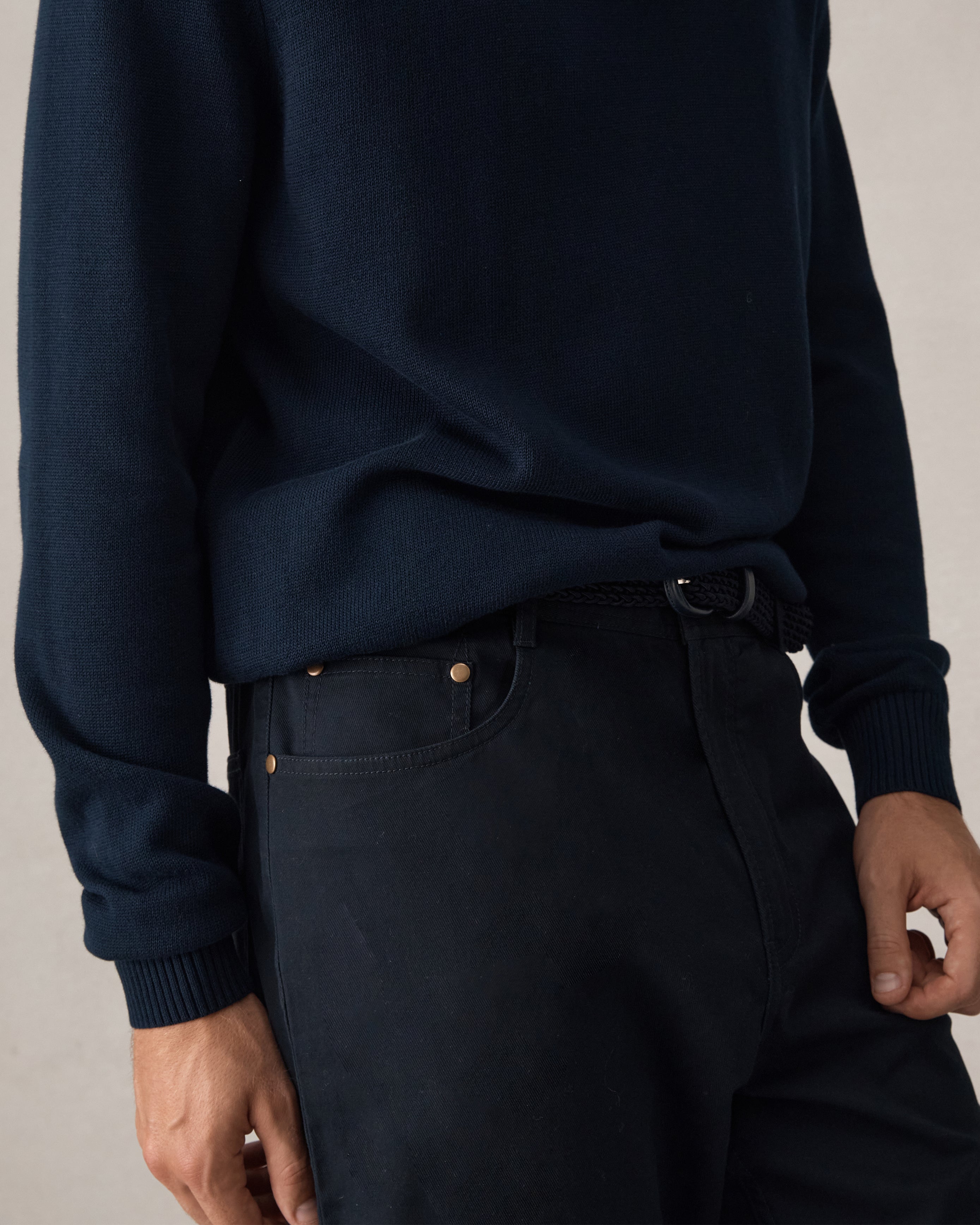Five Pocket Canvas Trouser - Navy