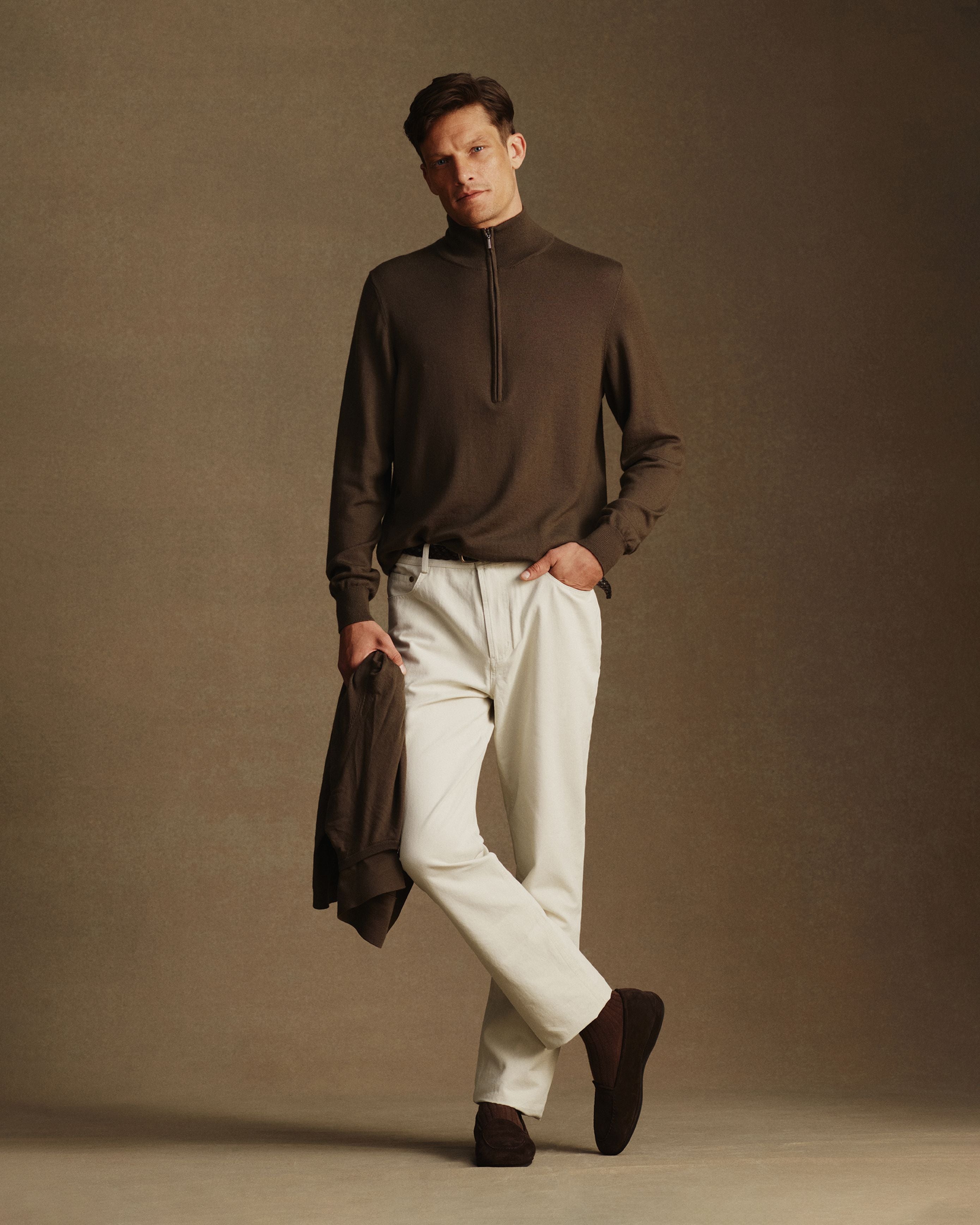 Five Pocket Canvas Trouser - Bone