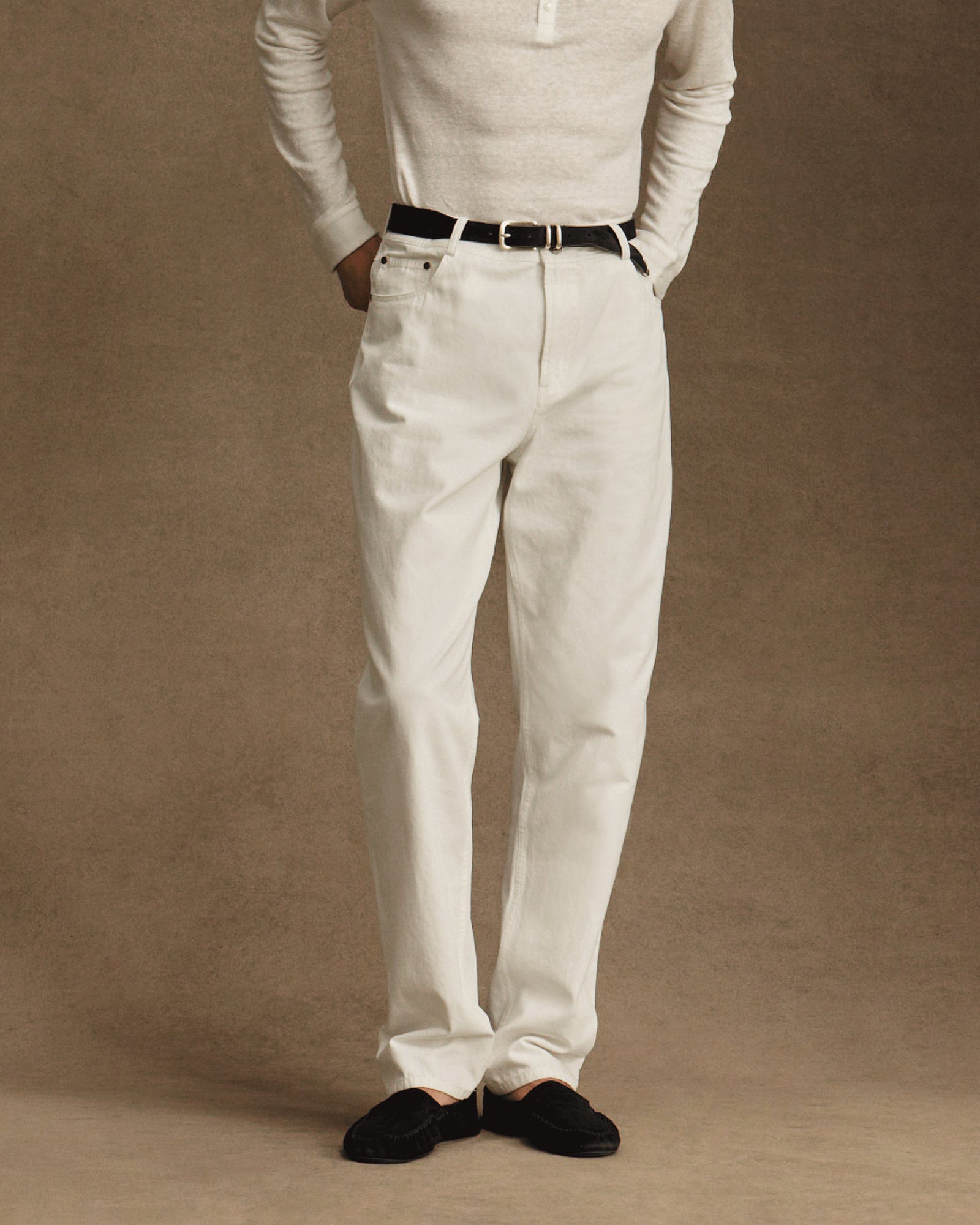 Five Pocket Canvas Trouser - White
