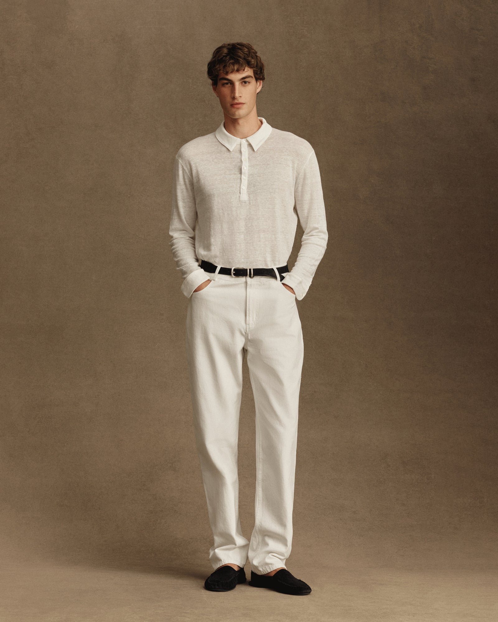 Five Pocket Canvas Trouser - White