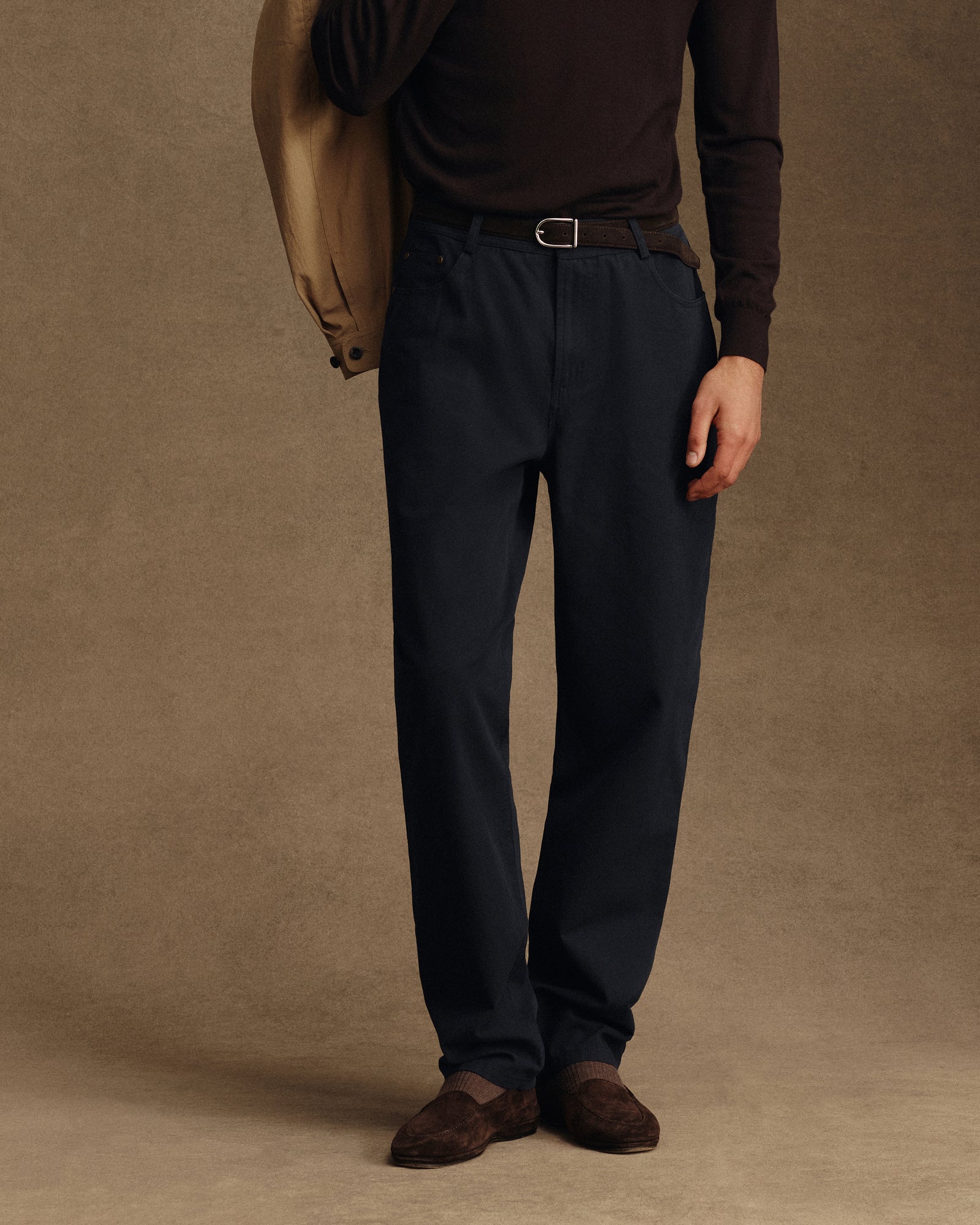 Five Pocket Canvas Trouser - Navy