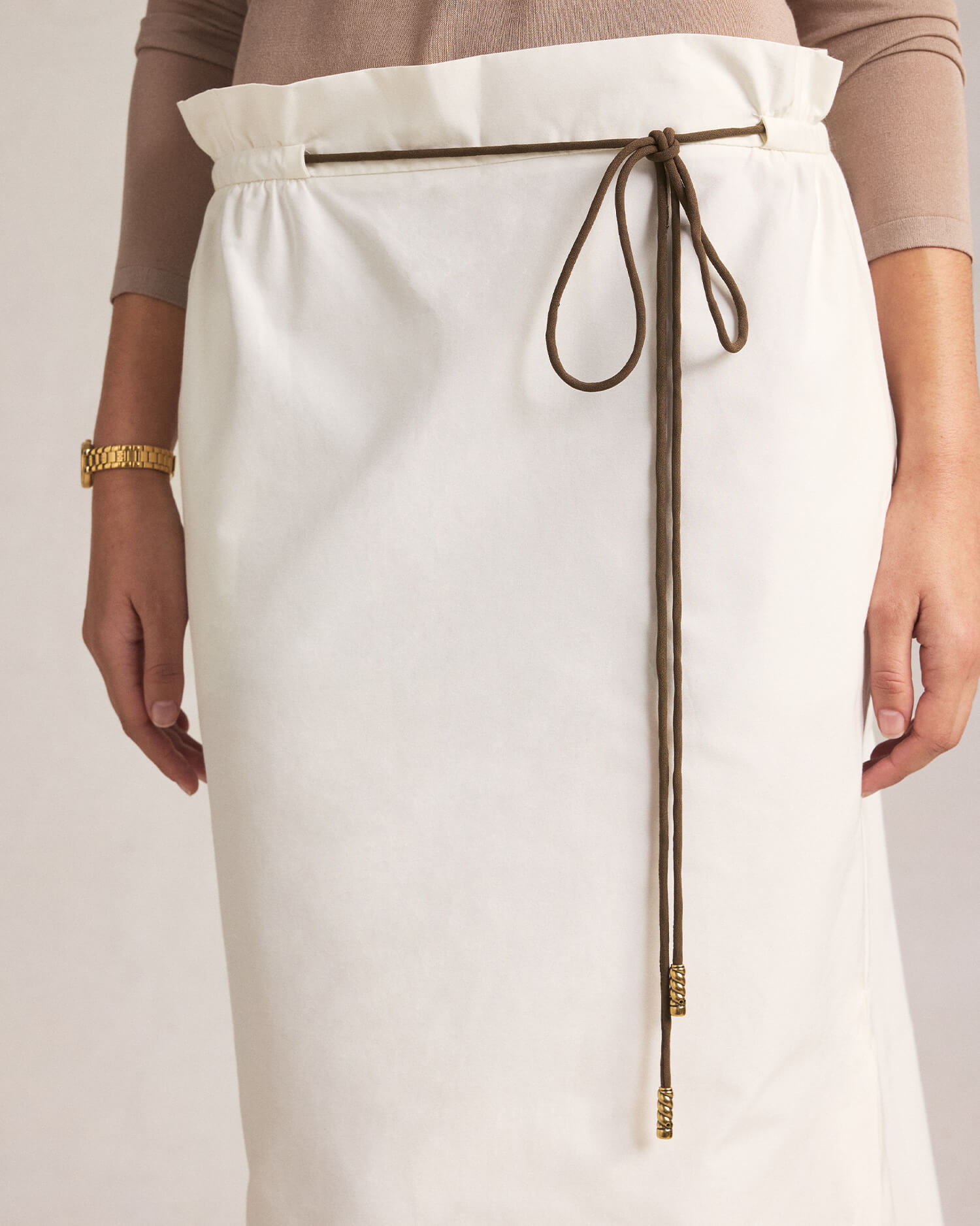 Amelia Skirt - White Silk Cotton