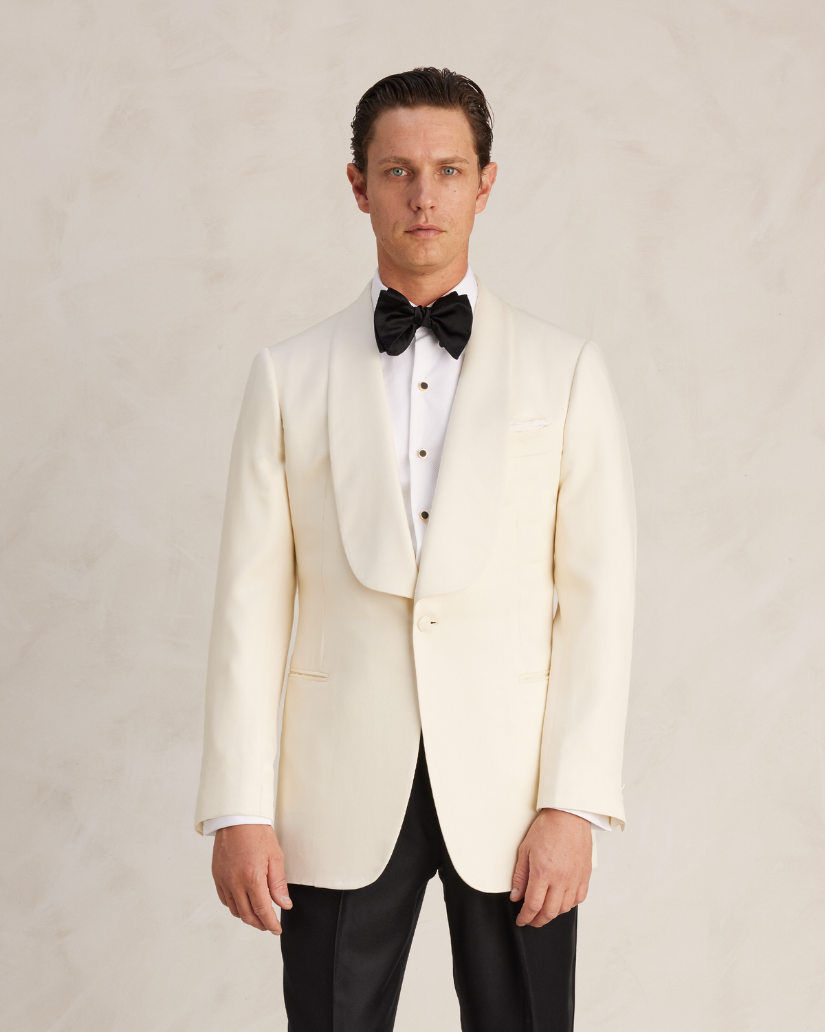 Ivory dinner jacket shawl collar best sale