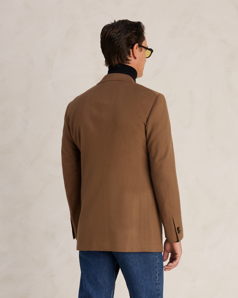 Camel Wool Cashmere Double Breasted Blazer