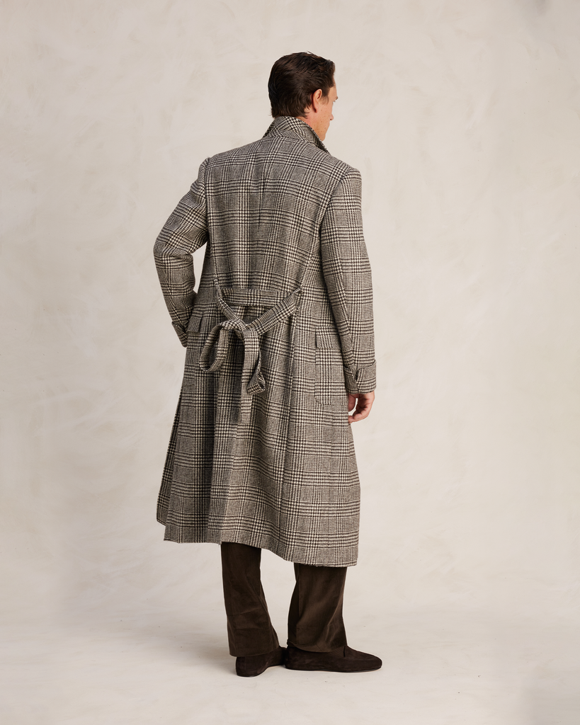 Brown Glen Check Polo Coat
