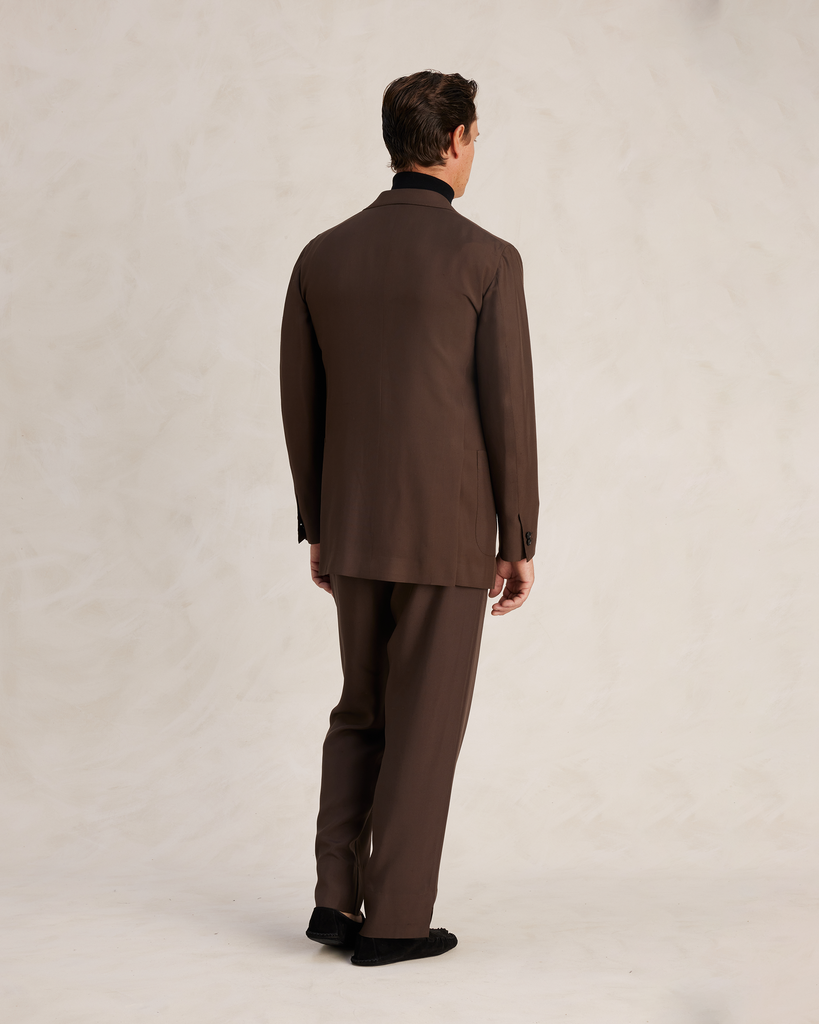 Brown Dupioni Silk Single Breasted Suit