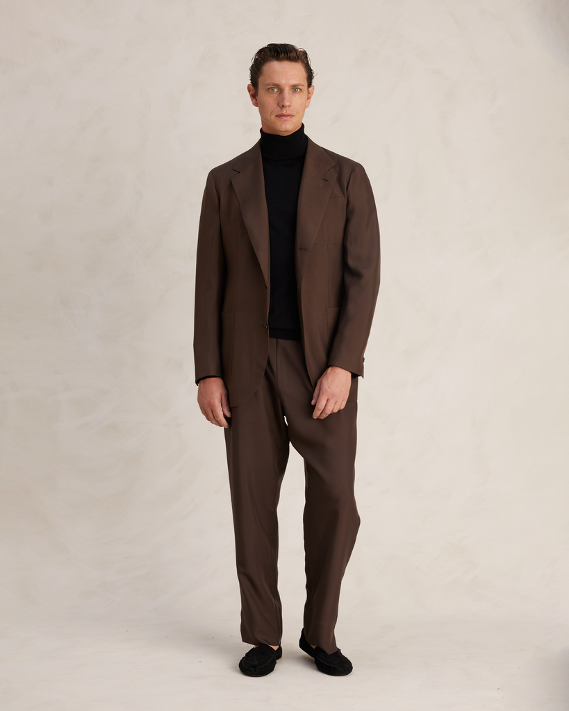 Brown Dupioni Silk Single Breasted Suit