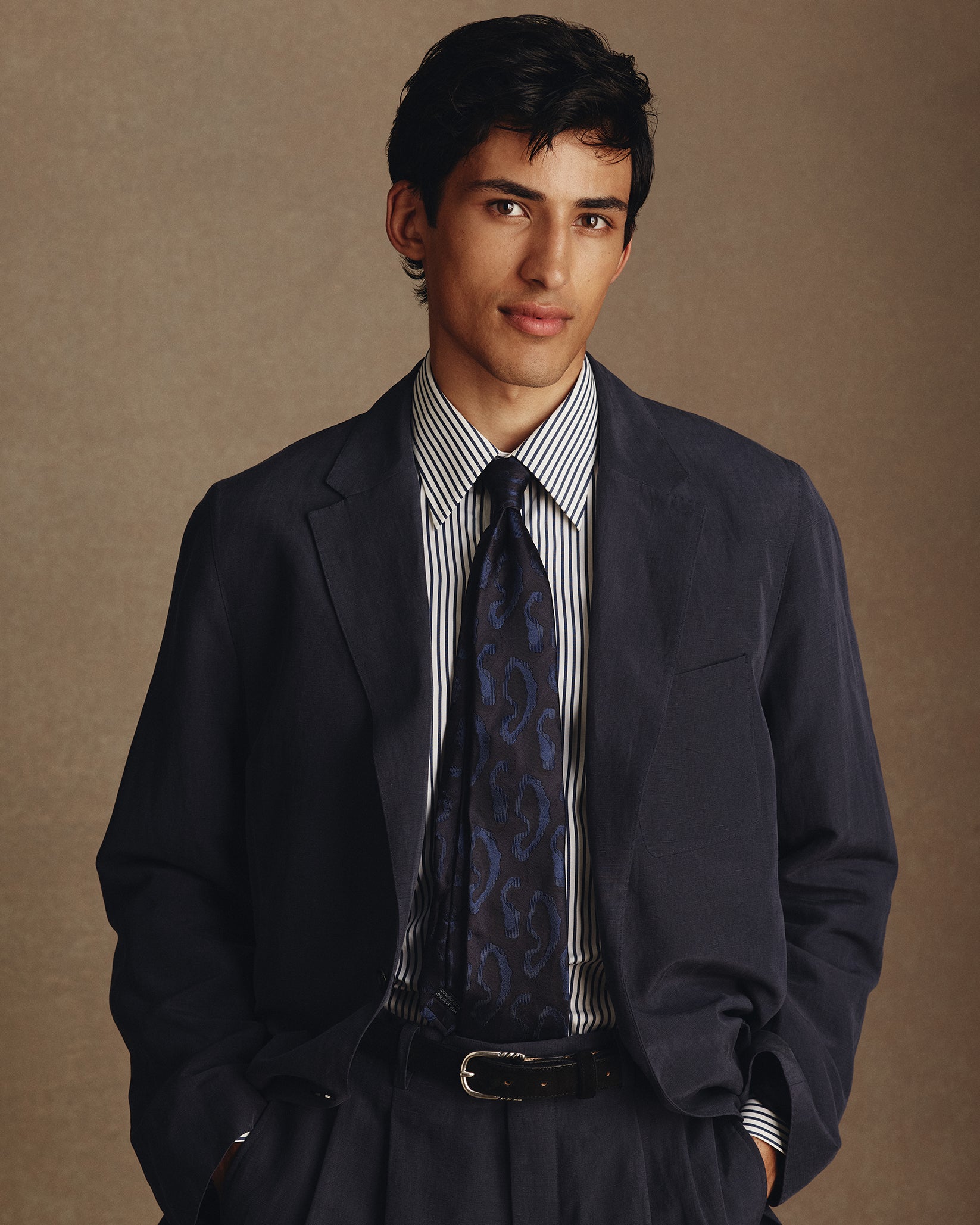 Abstract Paisley Tie - Navy