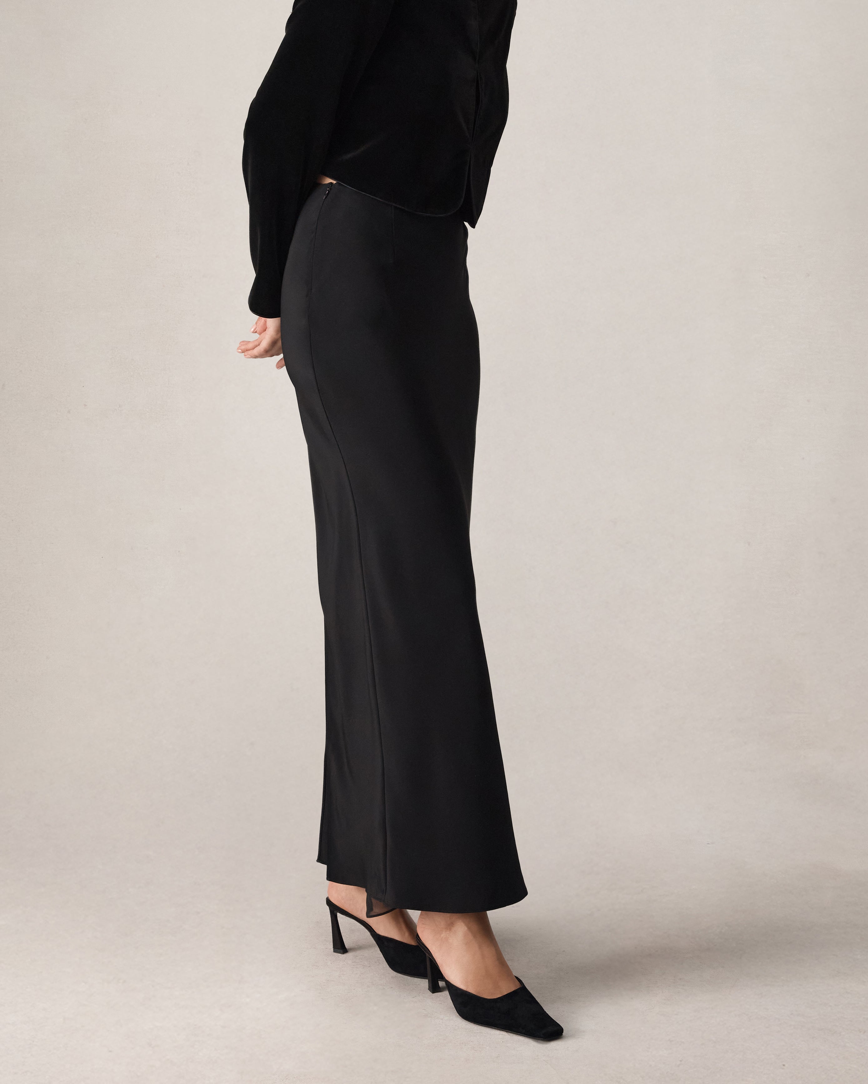 Alana Skirt - Black Silk