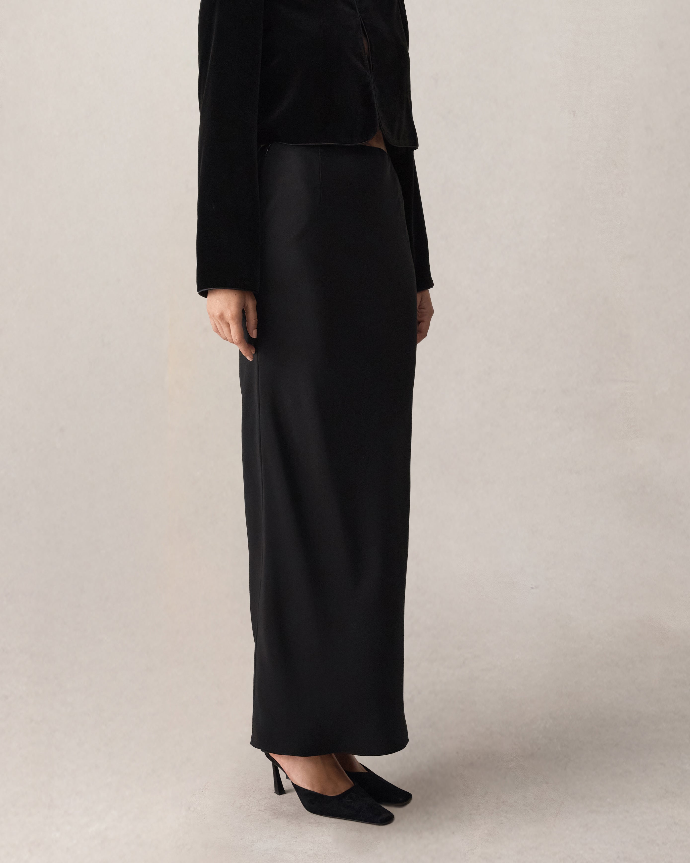 Alana Skirt - Black Silk