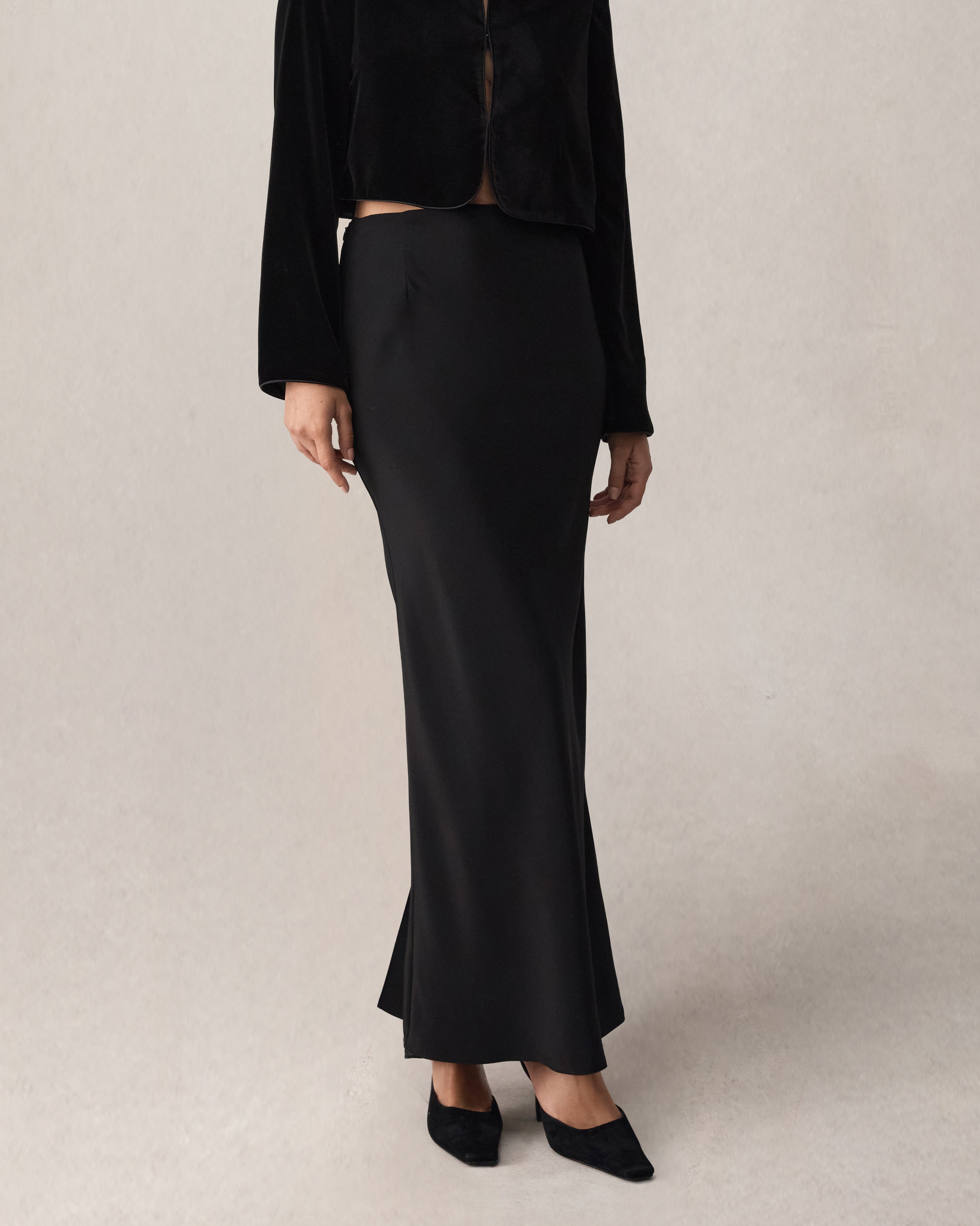 Alana Skirt - Black Silk
