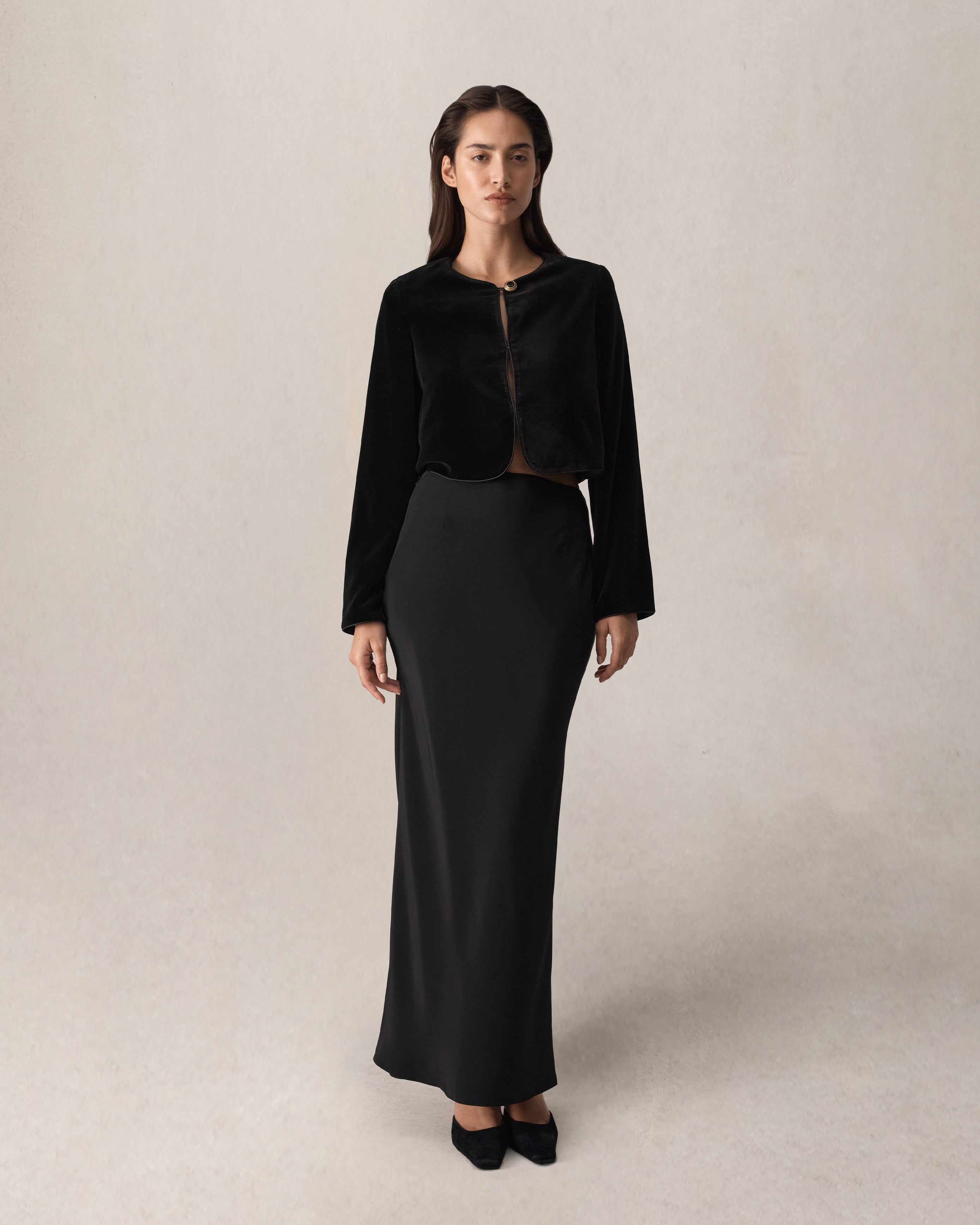 Alana Skirt - Black Silk