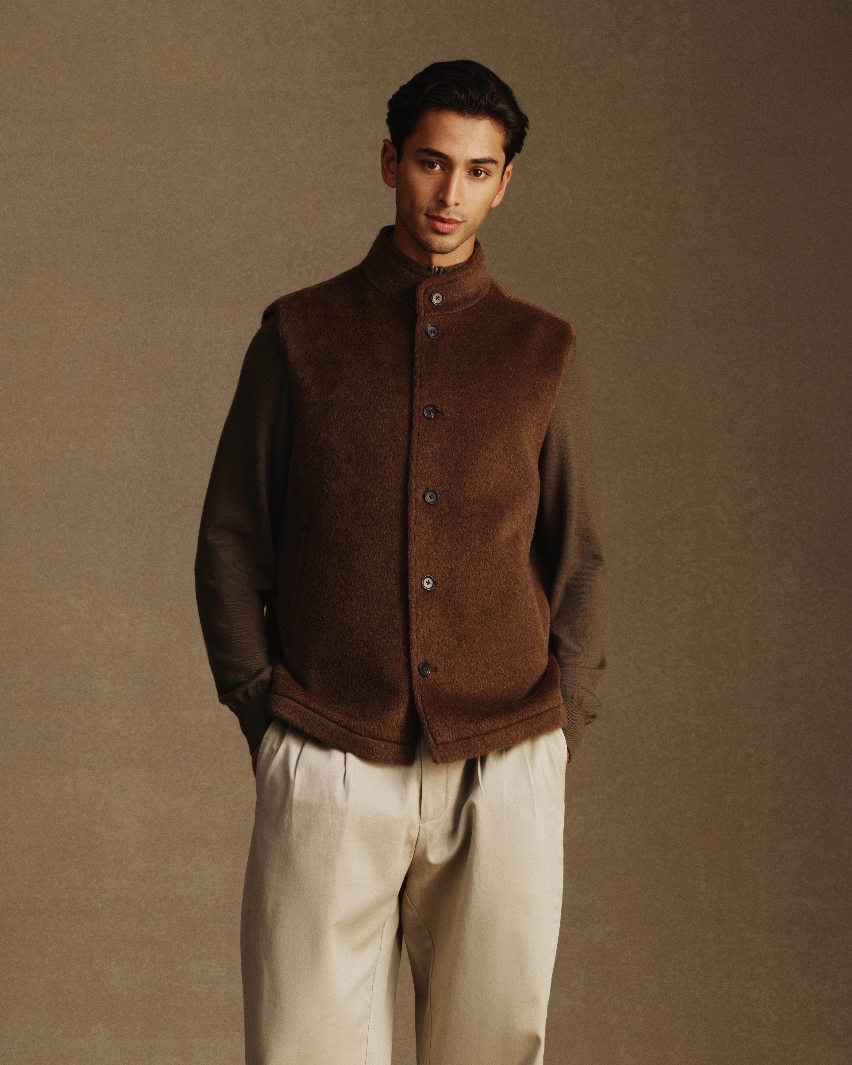 Alpaca Vest - Brown