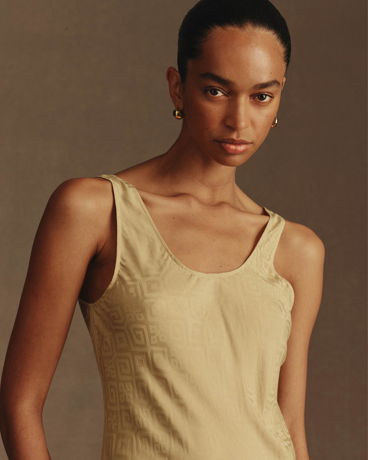 Anisa Dress - Golden Papori Jacquard